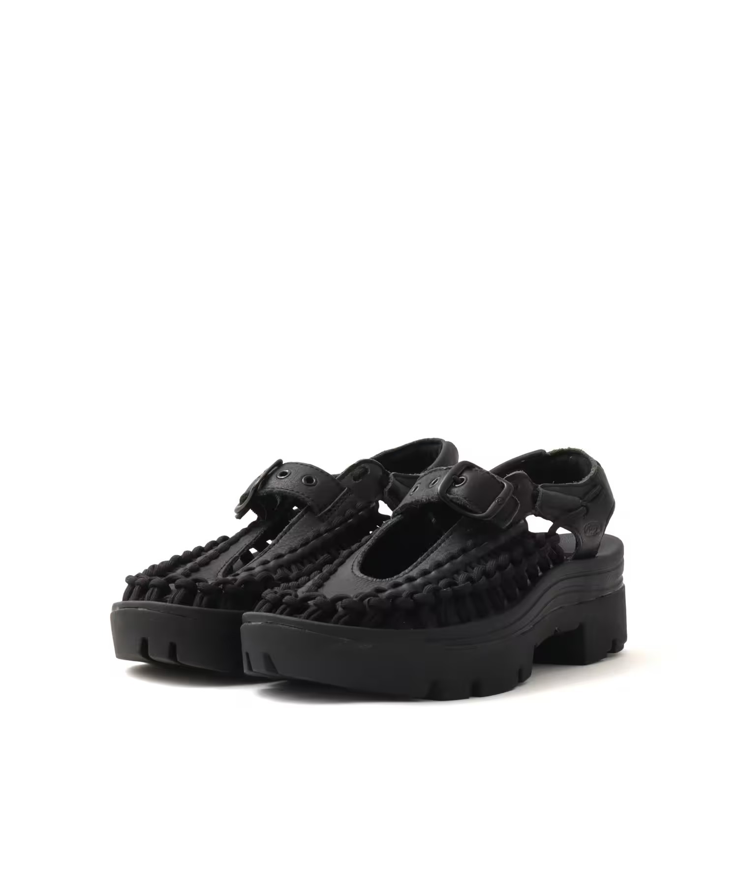 限時折扣預購┃KEEN UNEEK PLT MARY JANE BLACK SMOOTH LEA 黑色 厚底 瑪莉珍 編織 涼鞋