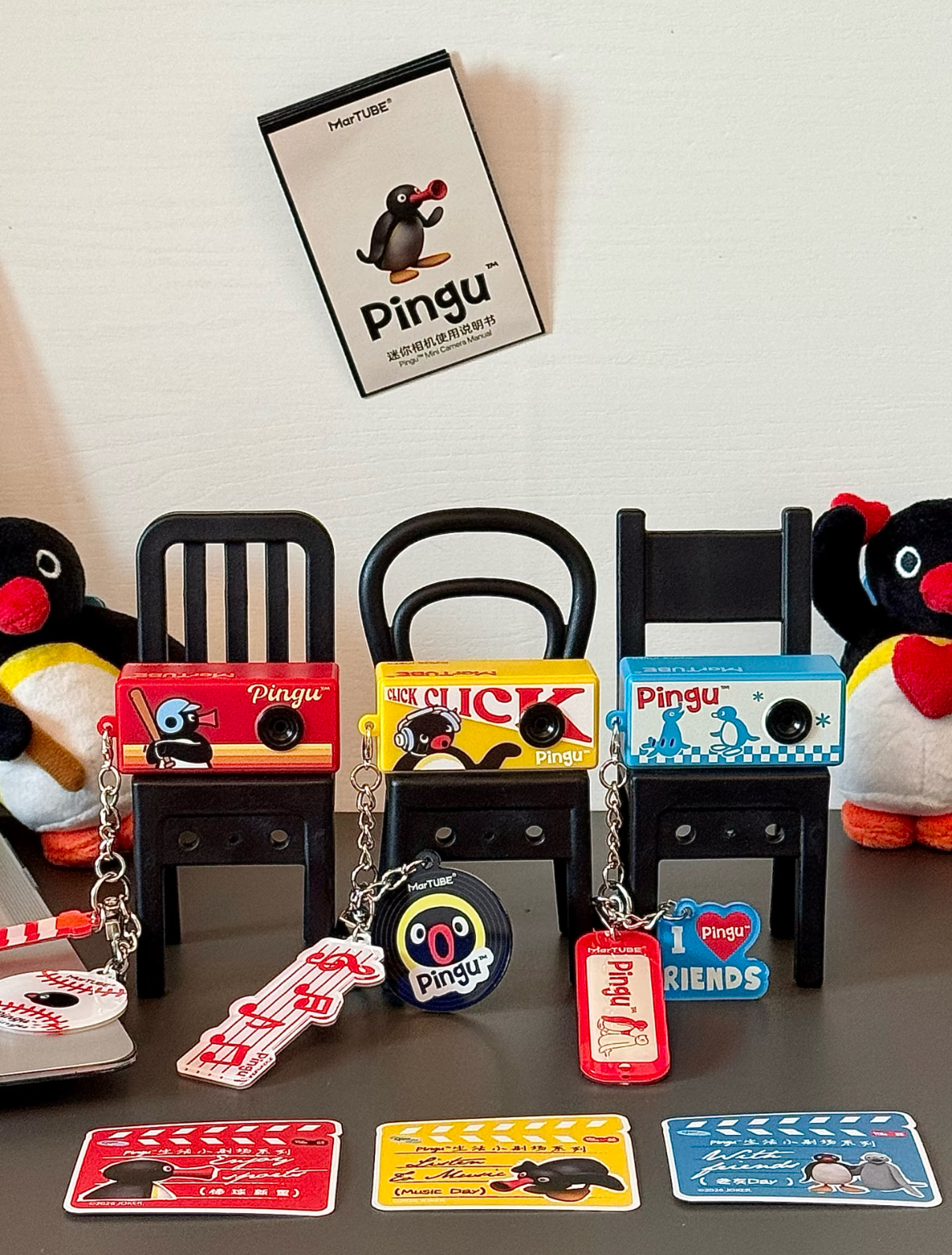 PINGU 企鵝家族 正版授權 生活小劇場系列 迷你相機 盲盒 吊飾 鑰匙圈 6+1款 (任買兩件7-11免運)/預購