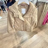 [S] TOMMY HILFIGER BEIGE LIGHTWEIGHT HOODED PADDED QUILTED JACKET, XW06028-251 (STH1664)