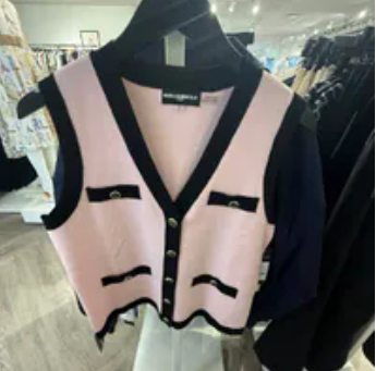 [S] KARL LAGERFELD BLLET SLIPPER/BLACK KNIT VEST, G62T6776-DDG (SKL1755)