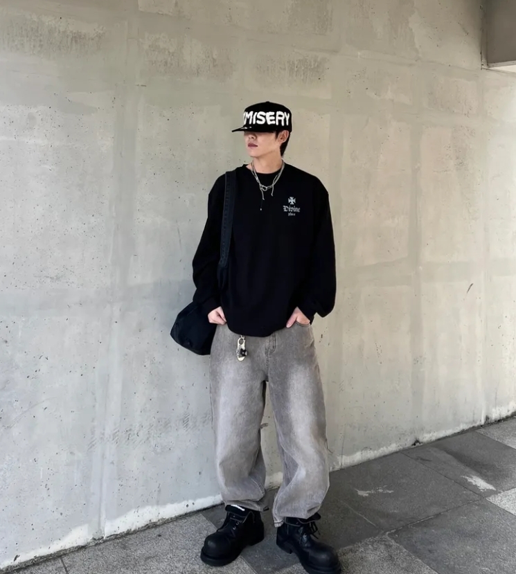 【OWN】TOFFEE 牛仔褲 水洗 刷白 寬褲 新品 韓系 四季 不分男女 刷白藍 刷白黑 T6S-LFDPT45BL T6S-LFDPT45GY