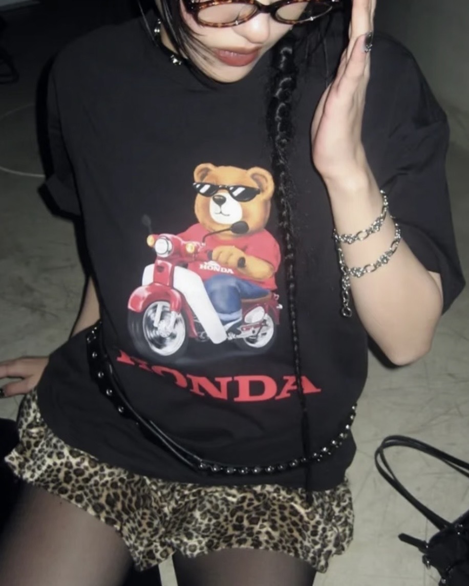 <好蝦趴>Honda Bear T-shirt 熊熊 檔車 寬鬆 短袖 兩色
