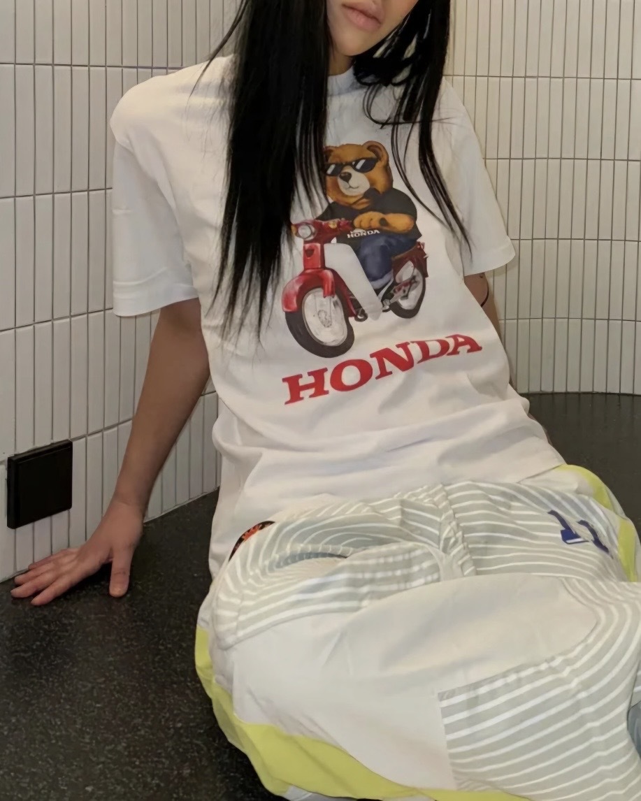 <好蝦趴>Honda Bear T-shirt 熊熊 檔車 寬鬆 短袖 兩色