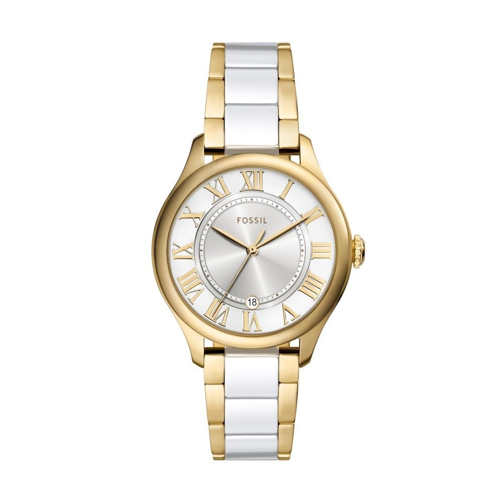 【FOSSIL】簡約羅馬字  日期 不鏽鋼 陶瓷 石英 女生 手錶 CE1131