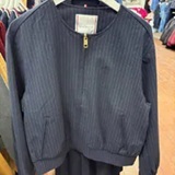 [S] TOMMY HILFIGER NAVY BLUE PINSTRIPED BOMBER JACKET, XW06031-973 (STH1673)