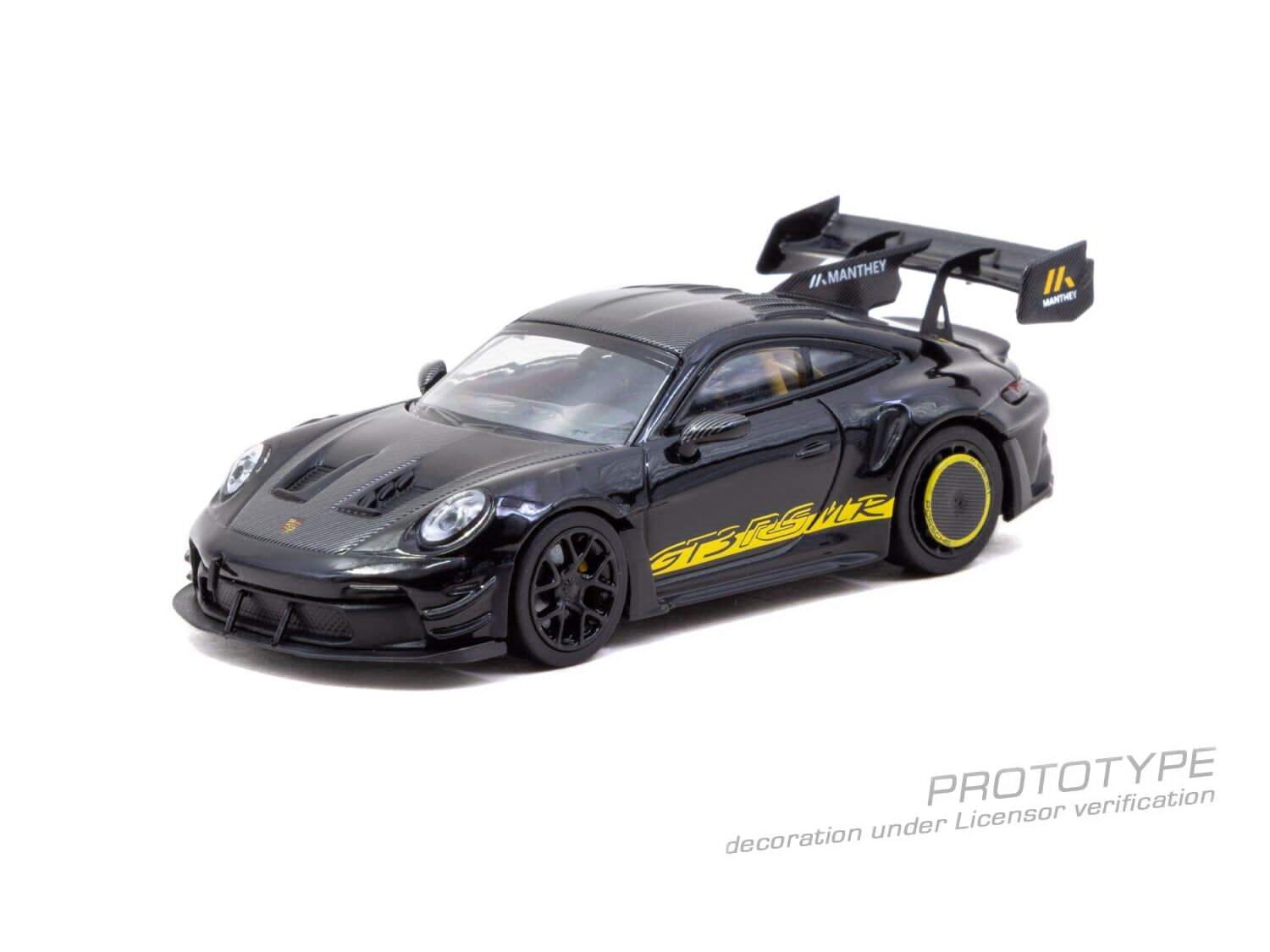 預訂:1/64 TARMAC   Porsche GT3RS (992.1) MR, Black Yellow, Tarmac Special Edition (T64MC-023-BR)
