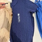 [S] TOMMY HILFIGER NAVY SHORT SLEEVE CABLE KNIT POLO SWEATER, XW04798-403 (STH1676)