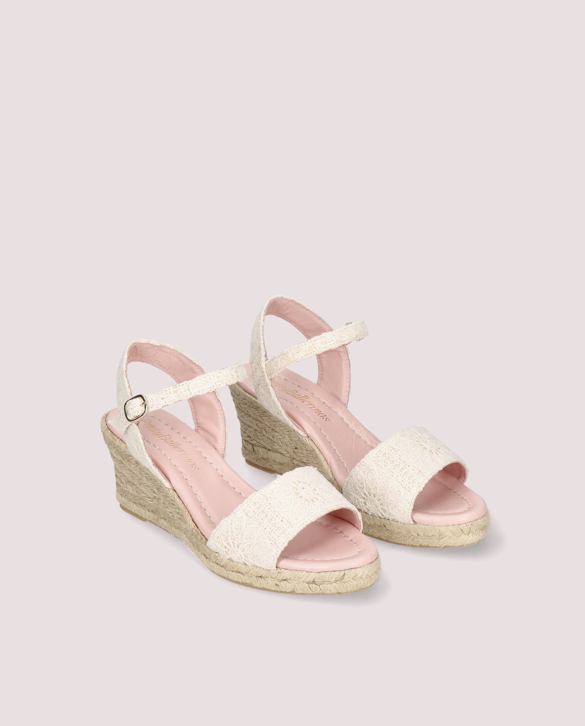 1PB0611-007 [PRETTY BALLERINAS] Deborah Espadrille In Beige Cotton #46326_005 (EU)