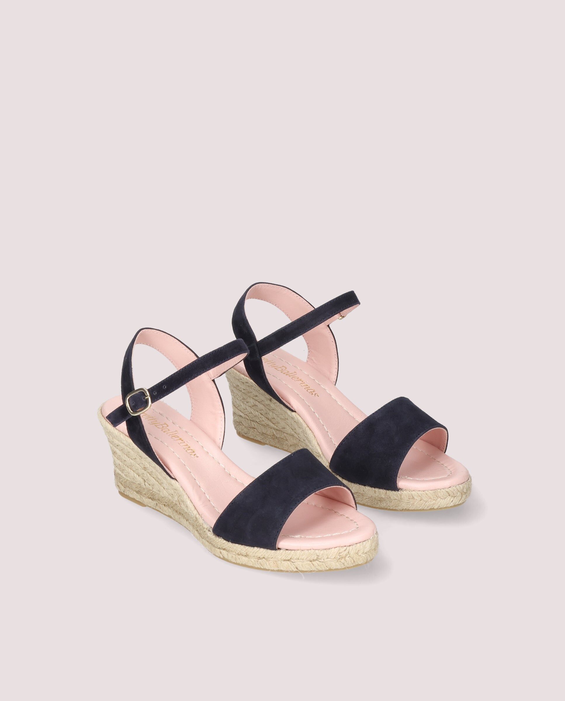 1PB0611-008 [PRETTY BALLERINAS] Deborah Espadrille In Navy Blue Suede #46326_006 (EU)