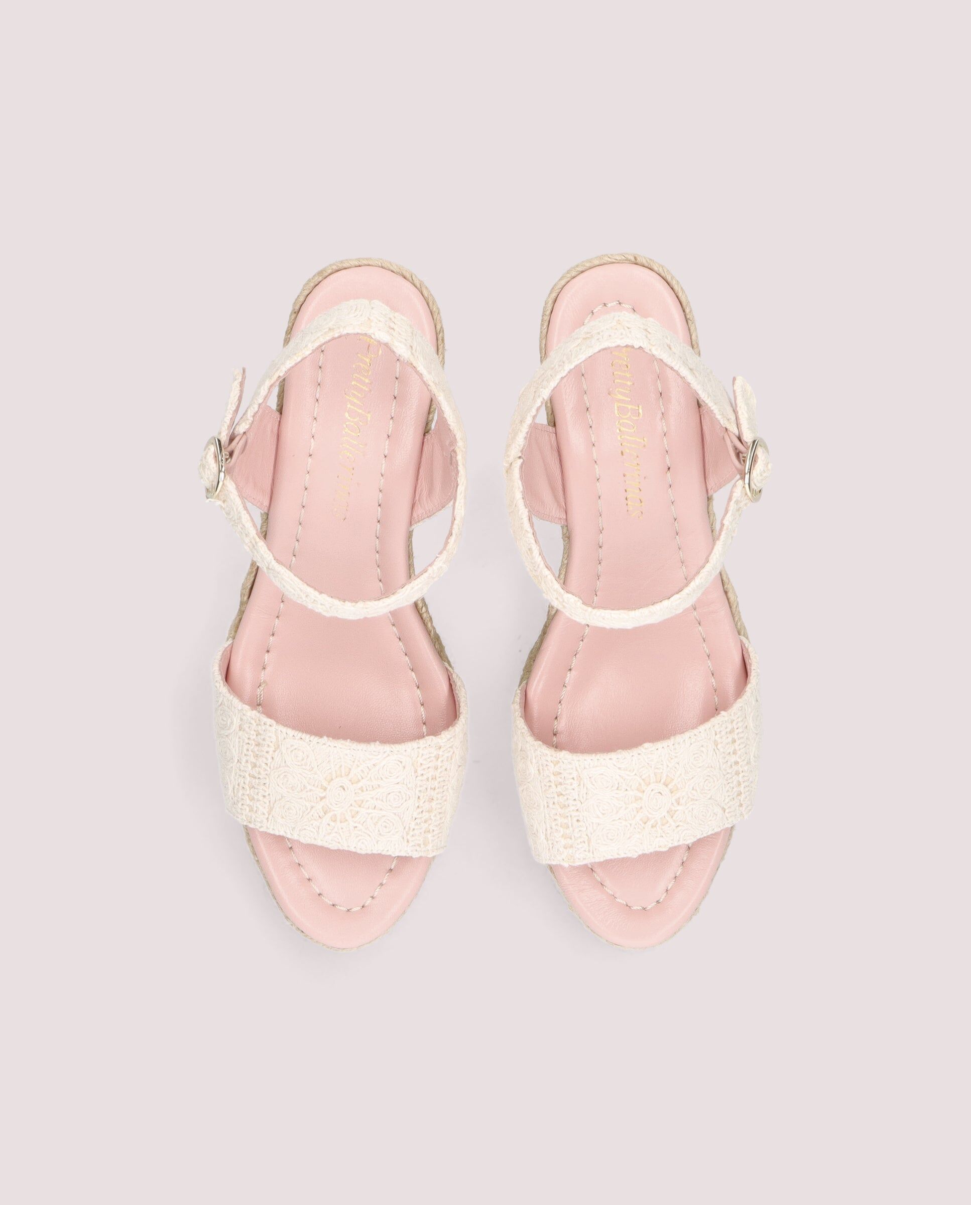 1PB0611-007 [PRETTY BALLERINAS] Deborah Espadrille In Beige Cotton #46326_005 (EU)