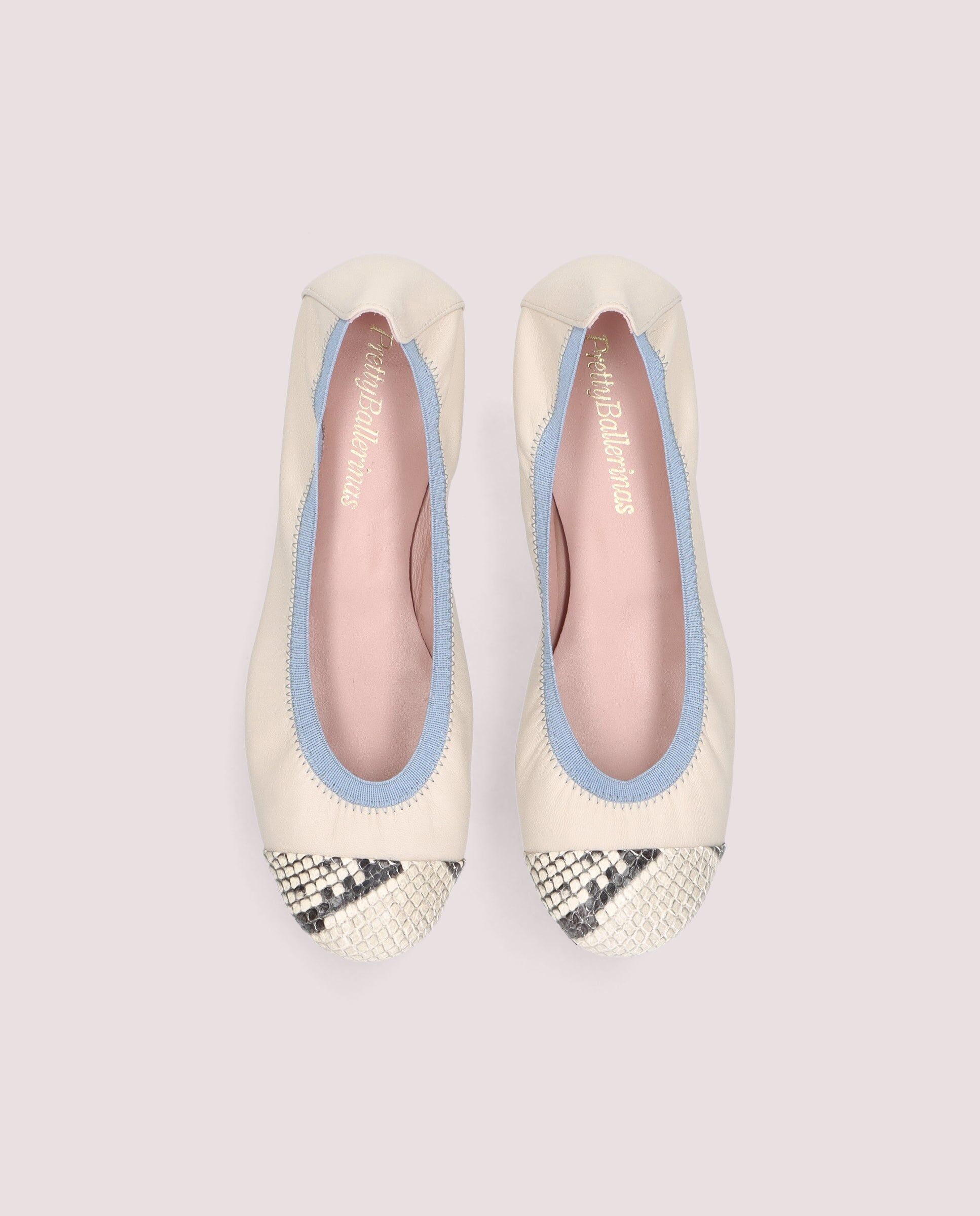1PB0611-014 [PRETTY BALLERINAS] Shirley Ballerina In Soft Ivory Leather #48780_052 (EU)