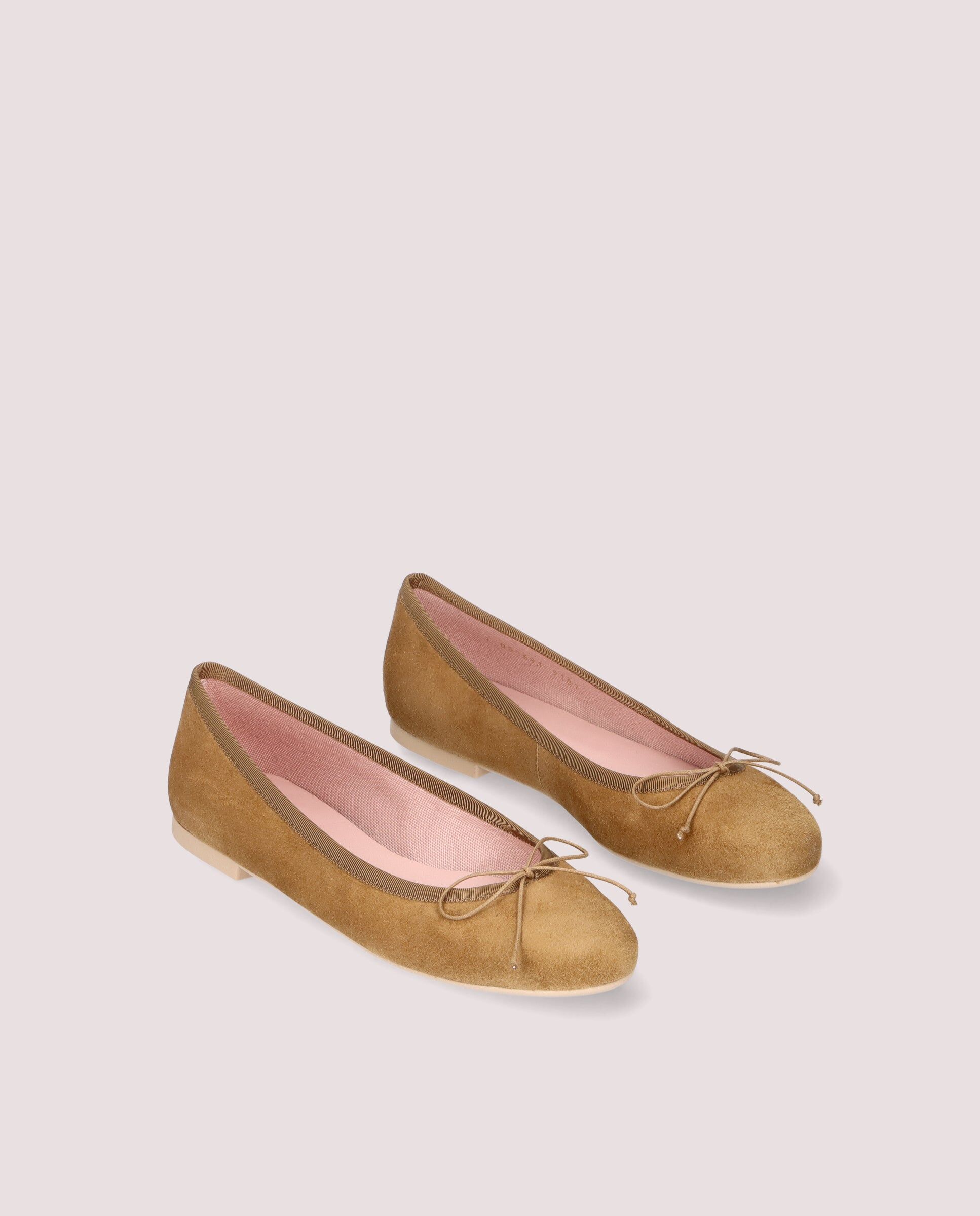 1PB0611-025 [PRETTY BALLERINAS] Nicole Ballerina In Soft Tan Suede #50322_029 (EU)