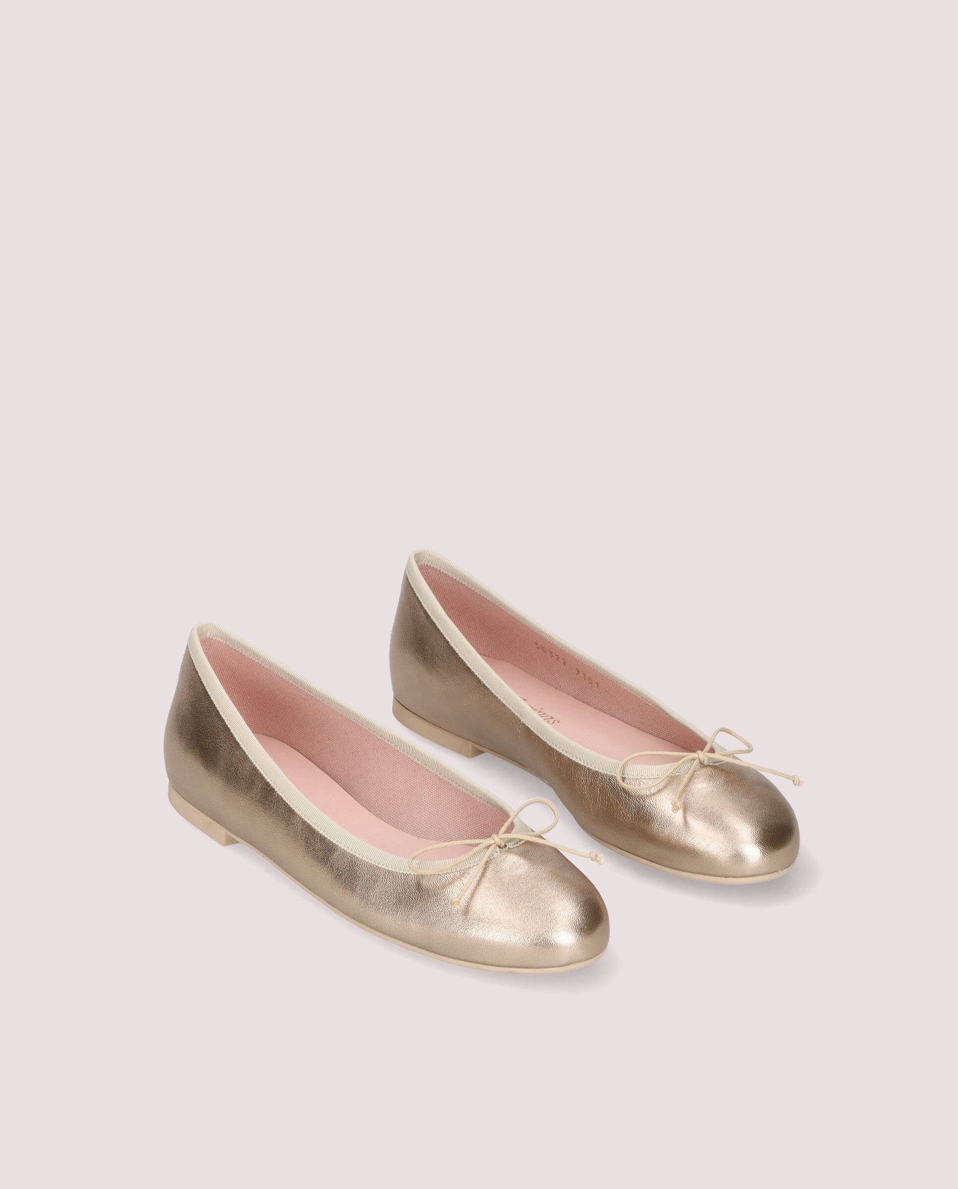 1PB0611-027 [PRETTY BALLERINAS] Nicole Ballerina In Soft Nude Metallic Leather #50322_045 (EU)
