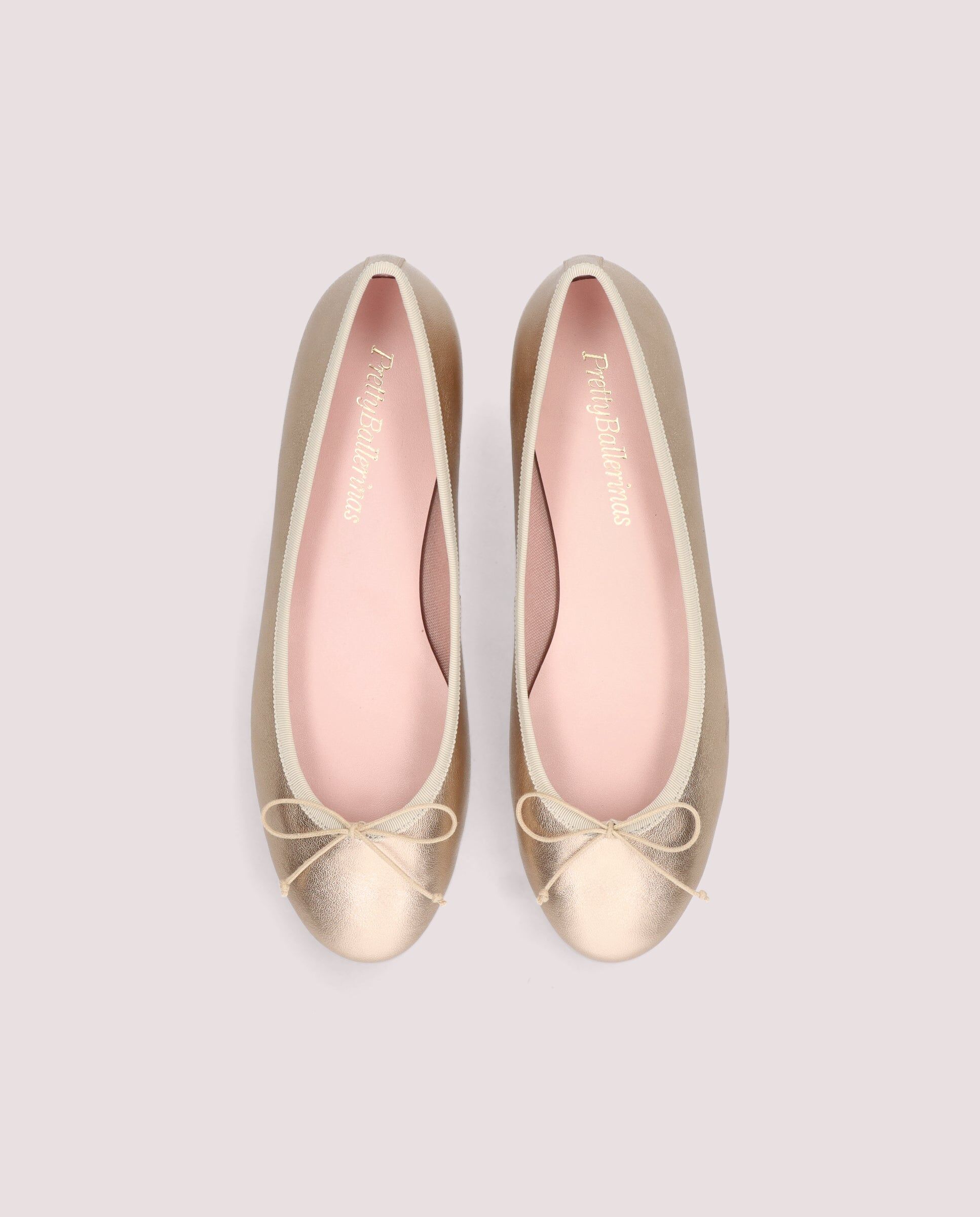 1PB0611-027 [PRETTY BALLERINAS] Nicole Ballerina In Soft Nude Metallic Leather #50322_045 (EU)