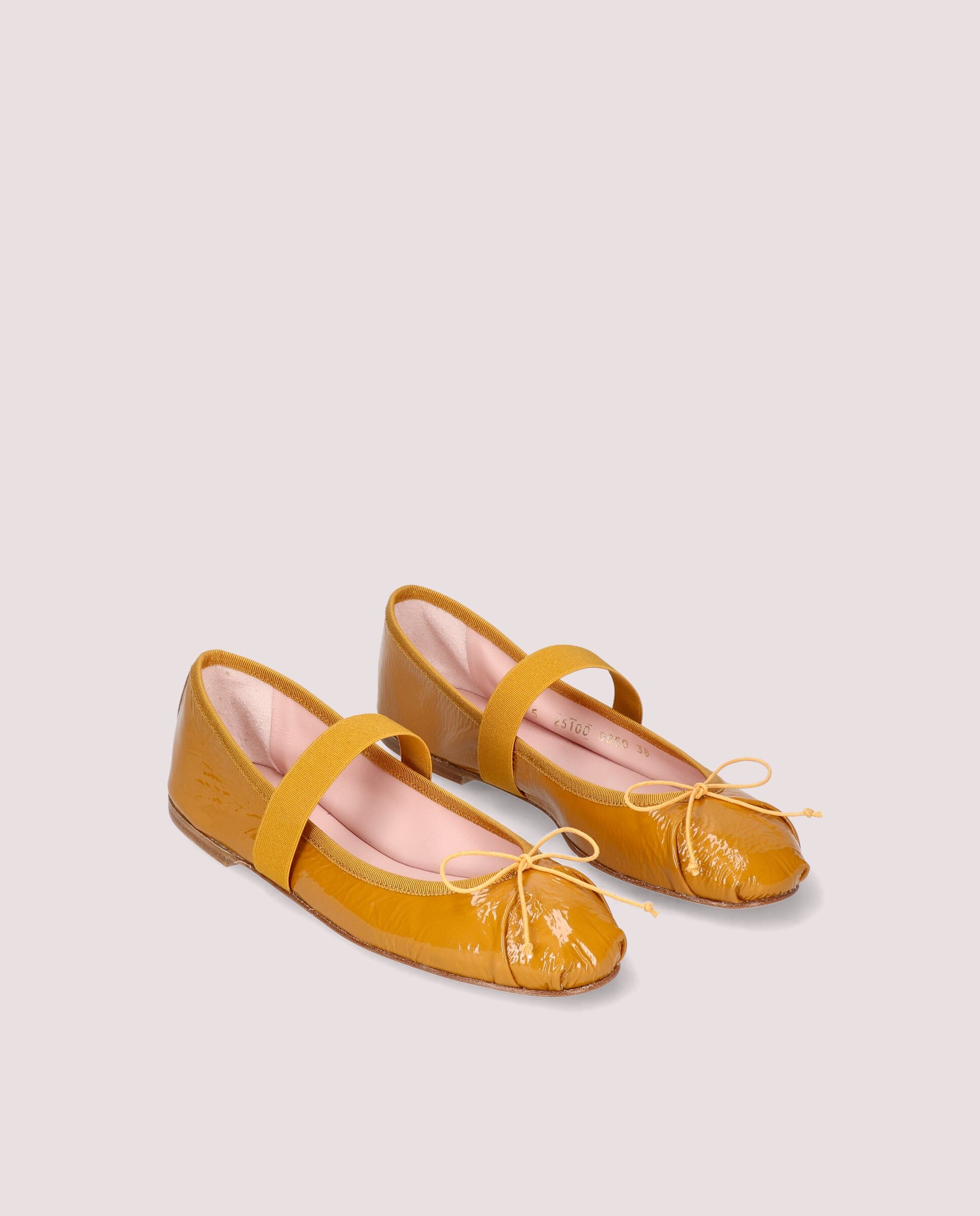 1PB0611-038 [PRETTY BALLERINAS] Nicole Ballerina In Mustard Patent Leather #52025_013 (EU)