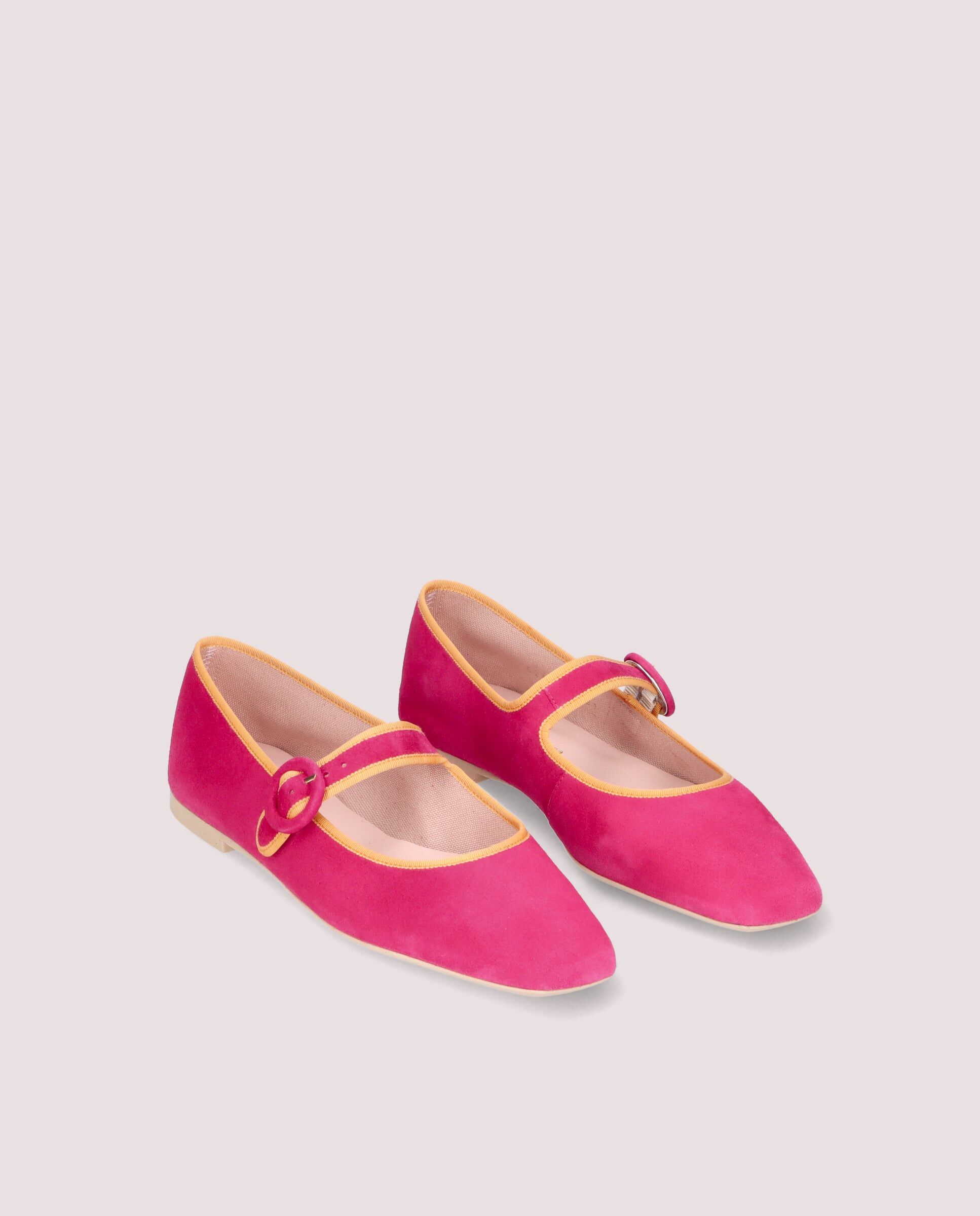 1PB0611-050 [PRETTY BALLERINAS] Camille Ballerina In Hot Pink Suede #52655_010 (EU)