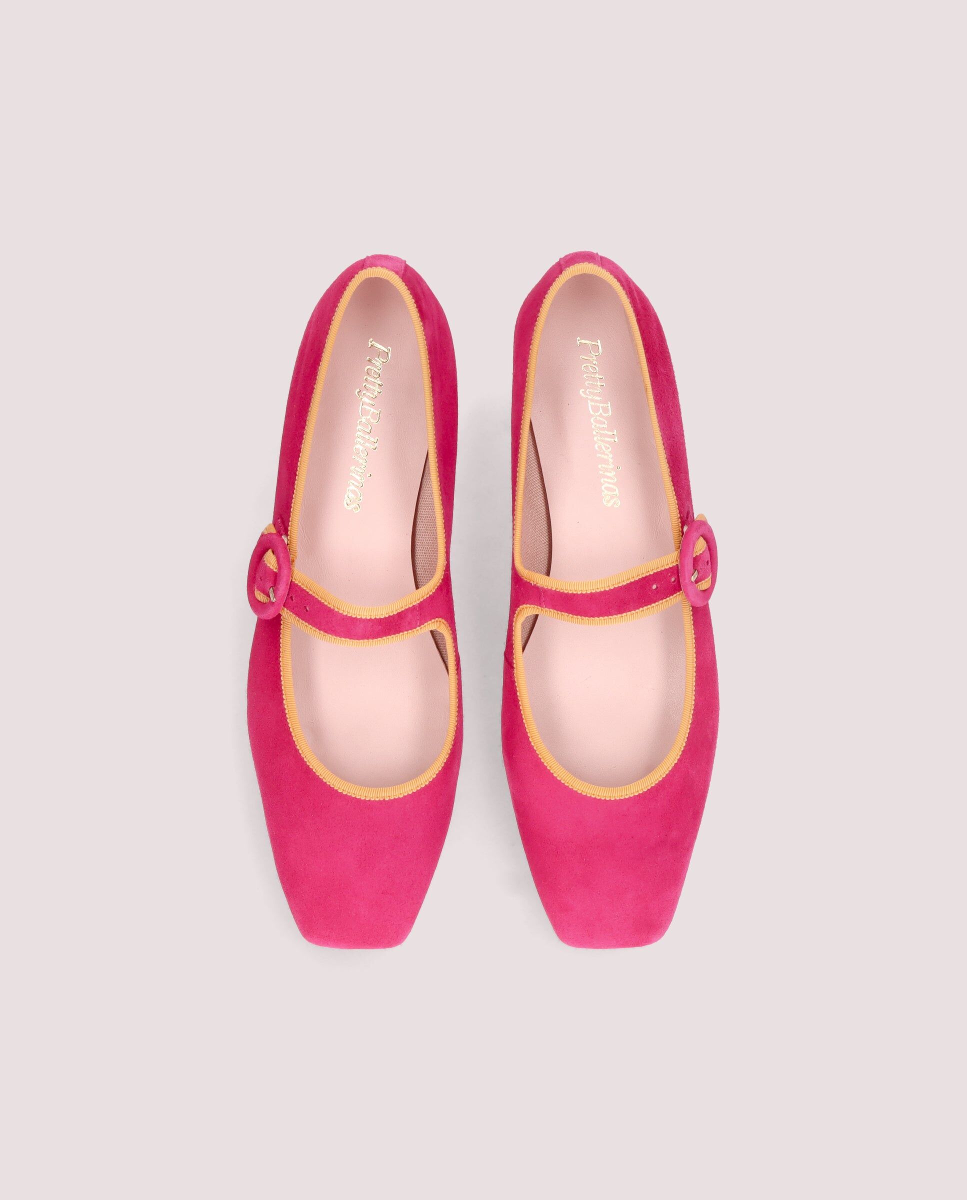 1PB0611-050 [PRETTY BALLERINAS] Camille Ballerina In Hot Pink Suede #52655_010 (EU)