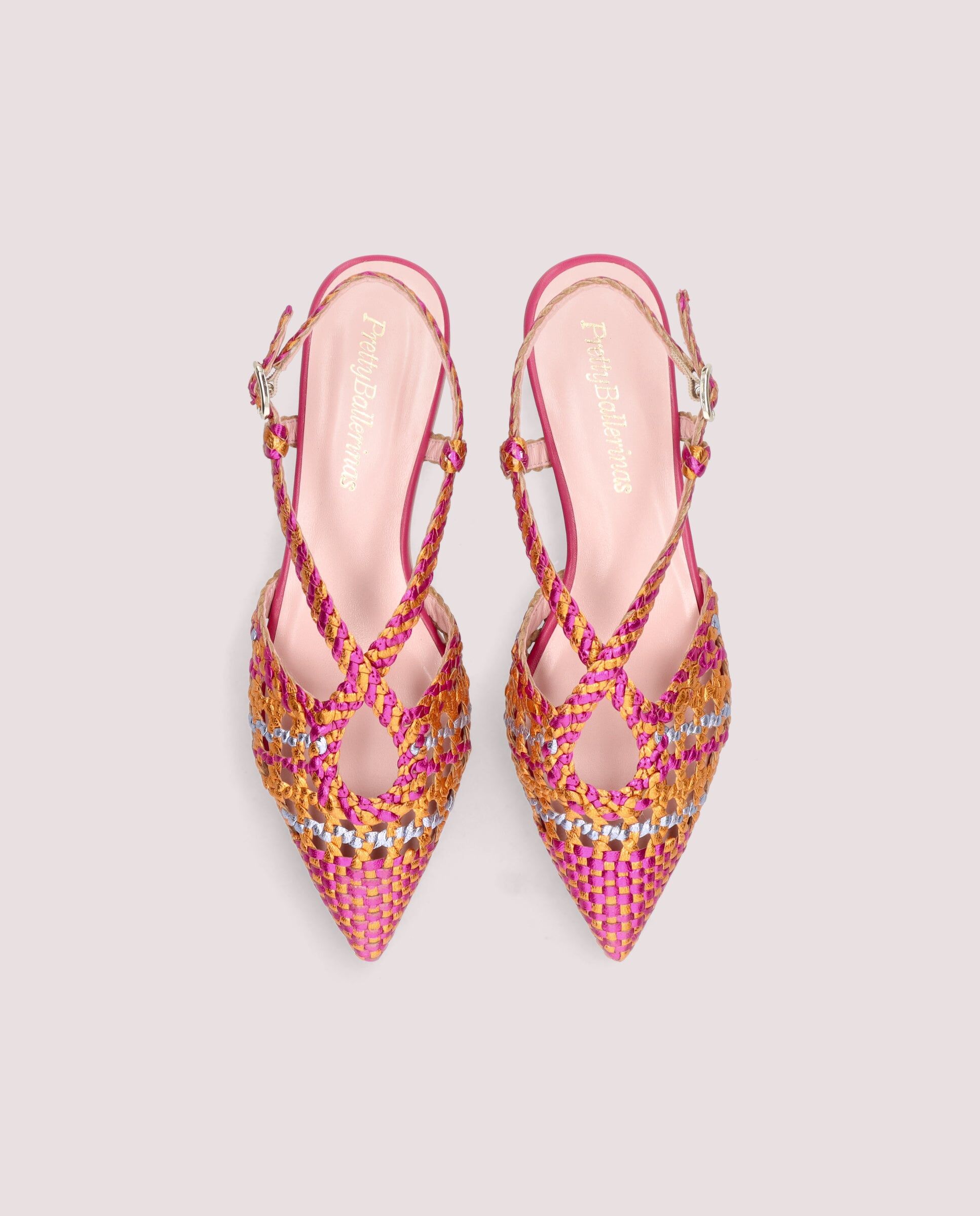 1PB0611-057 [PRETTY BALLERINAS] Ella Ballerina In Multicoloured Woven Leather #52994_002 (EU)