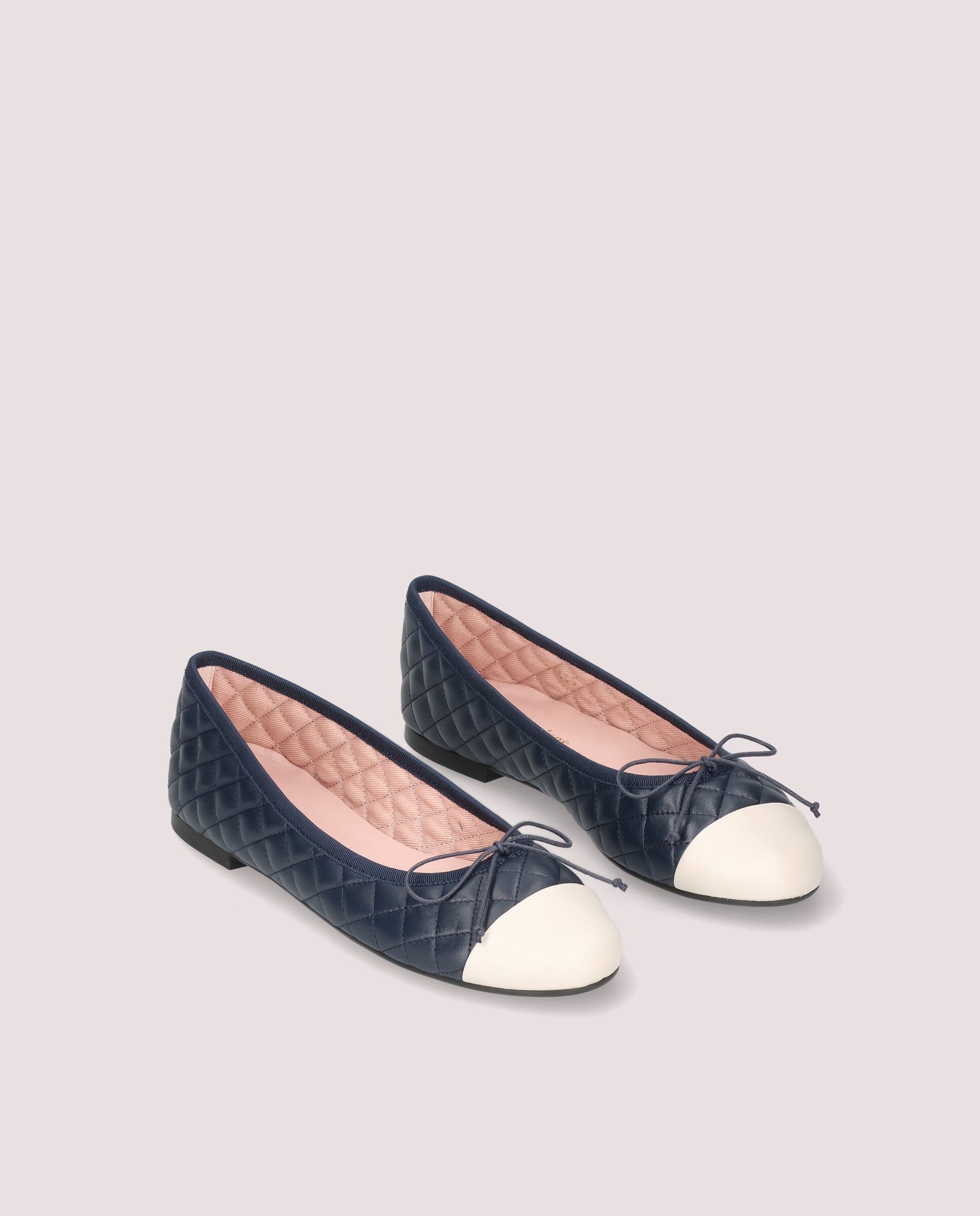 1PB0611-074 [PRETTY BALLERINAS] Nicole Ballerina In Navy Blue Quilted Leather #53059_009 (EU)