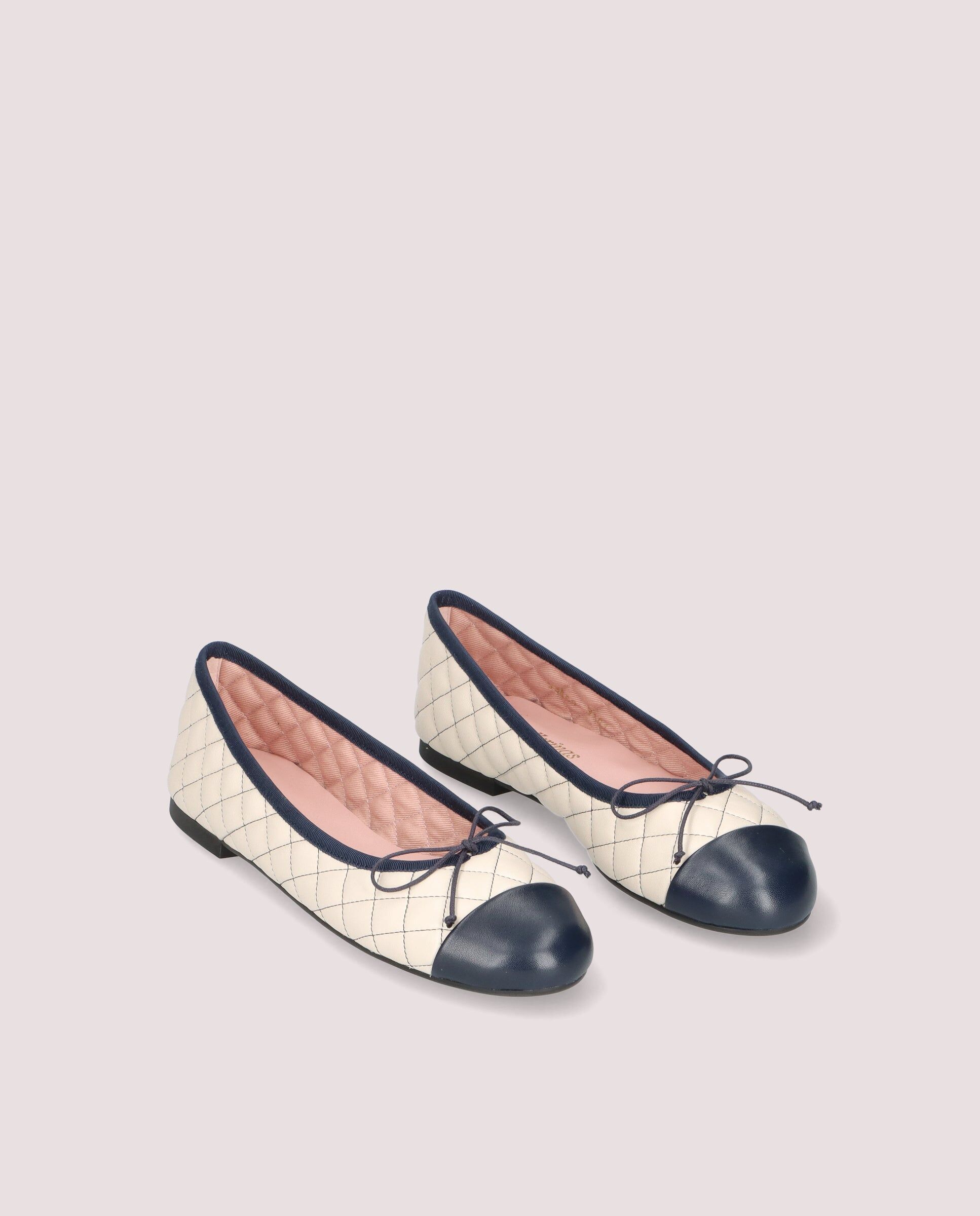 1PB0611-073 [PRETTY BALLERINAS] Nicole Ballerina In Ivory Quilted Leather #53059_006 (EU)
