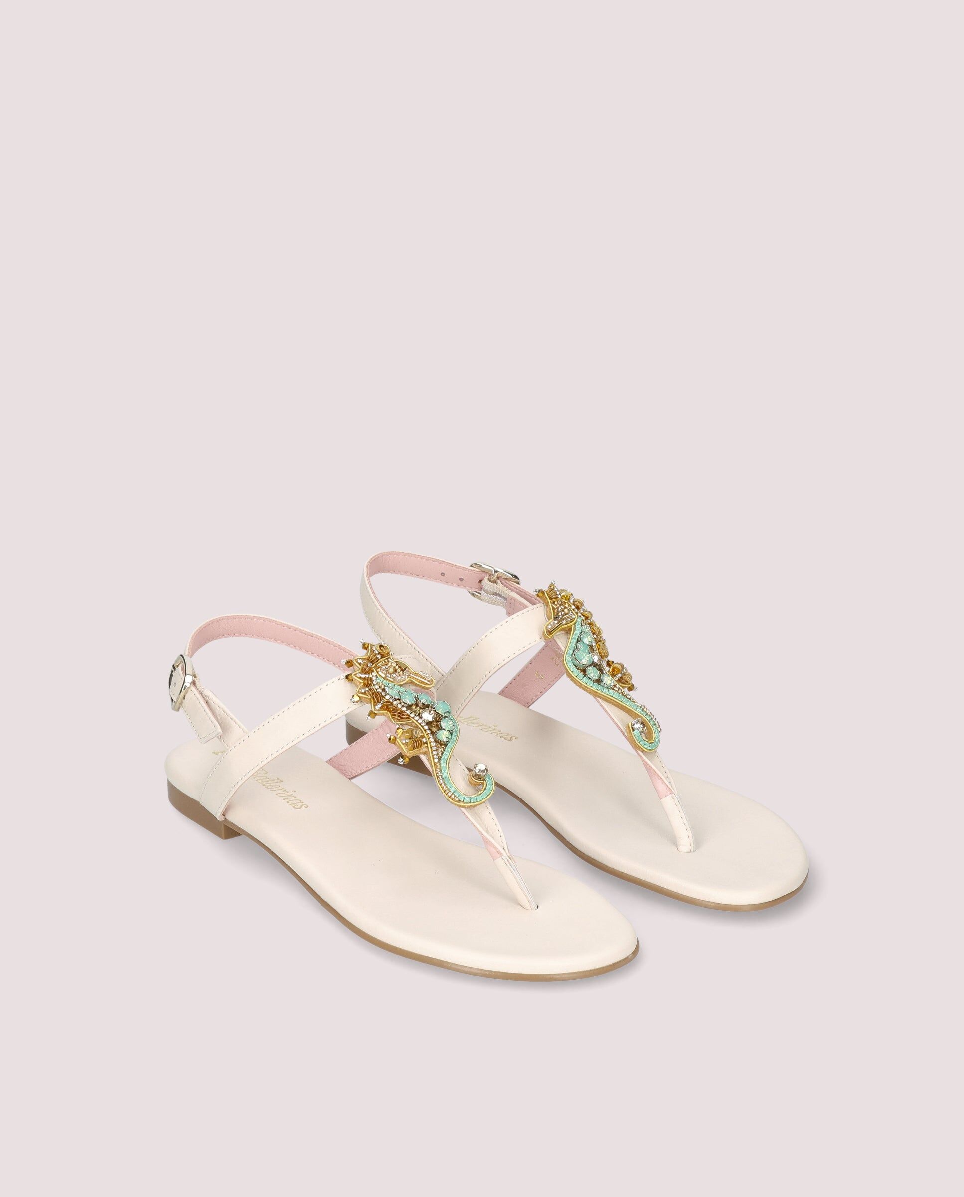 1PB0611-070 [PRETTY BALLERINAS] Judy Sandal In Soft Ivory Leather #53052_002 (EU)