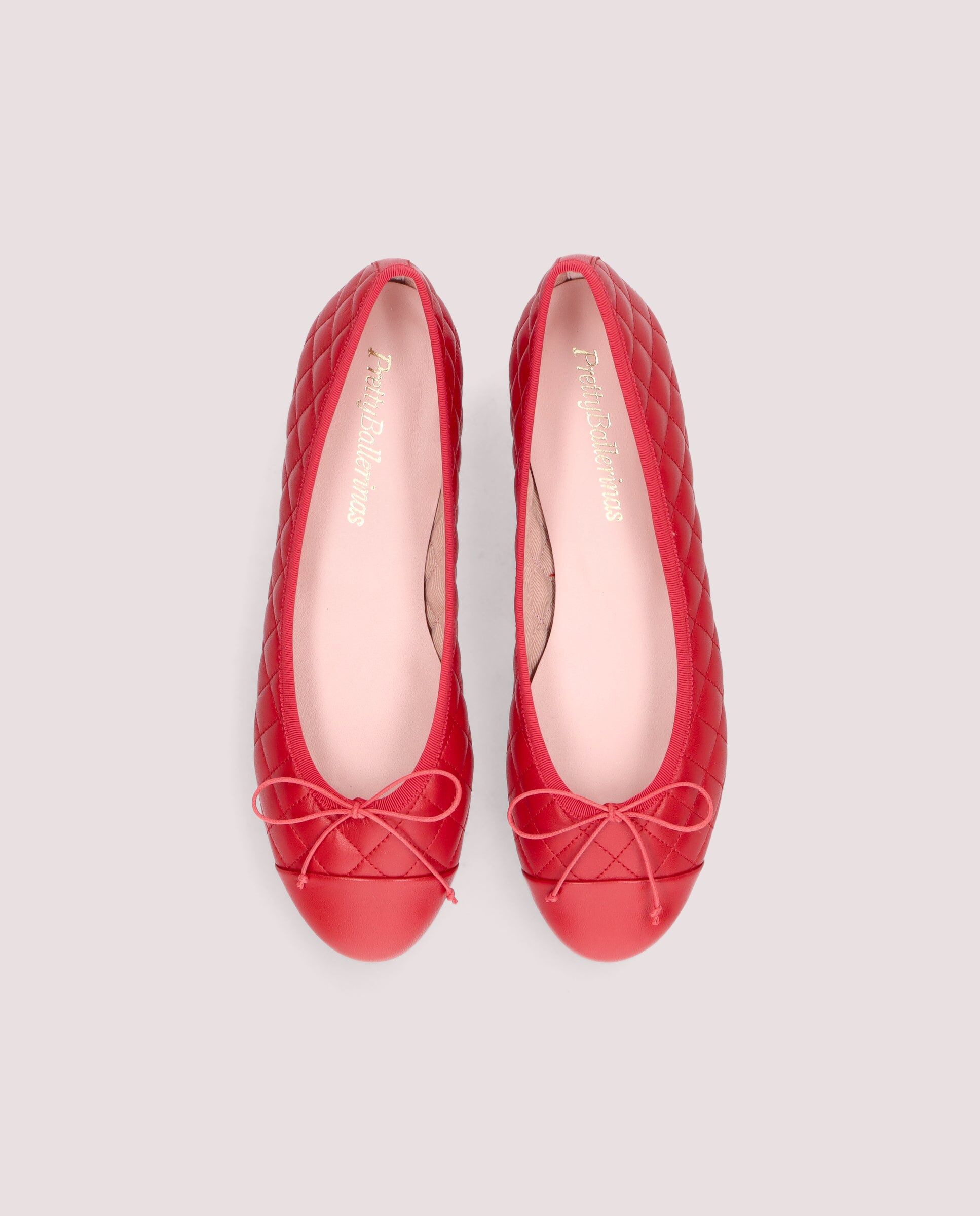 1PB0611-075 [PRETTY BALLERINAS] Nicole Ballerina In Red Quilted Leather #53059_010 (EU)