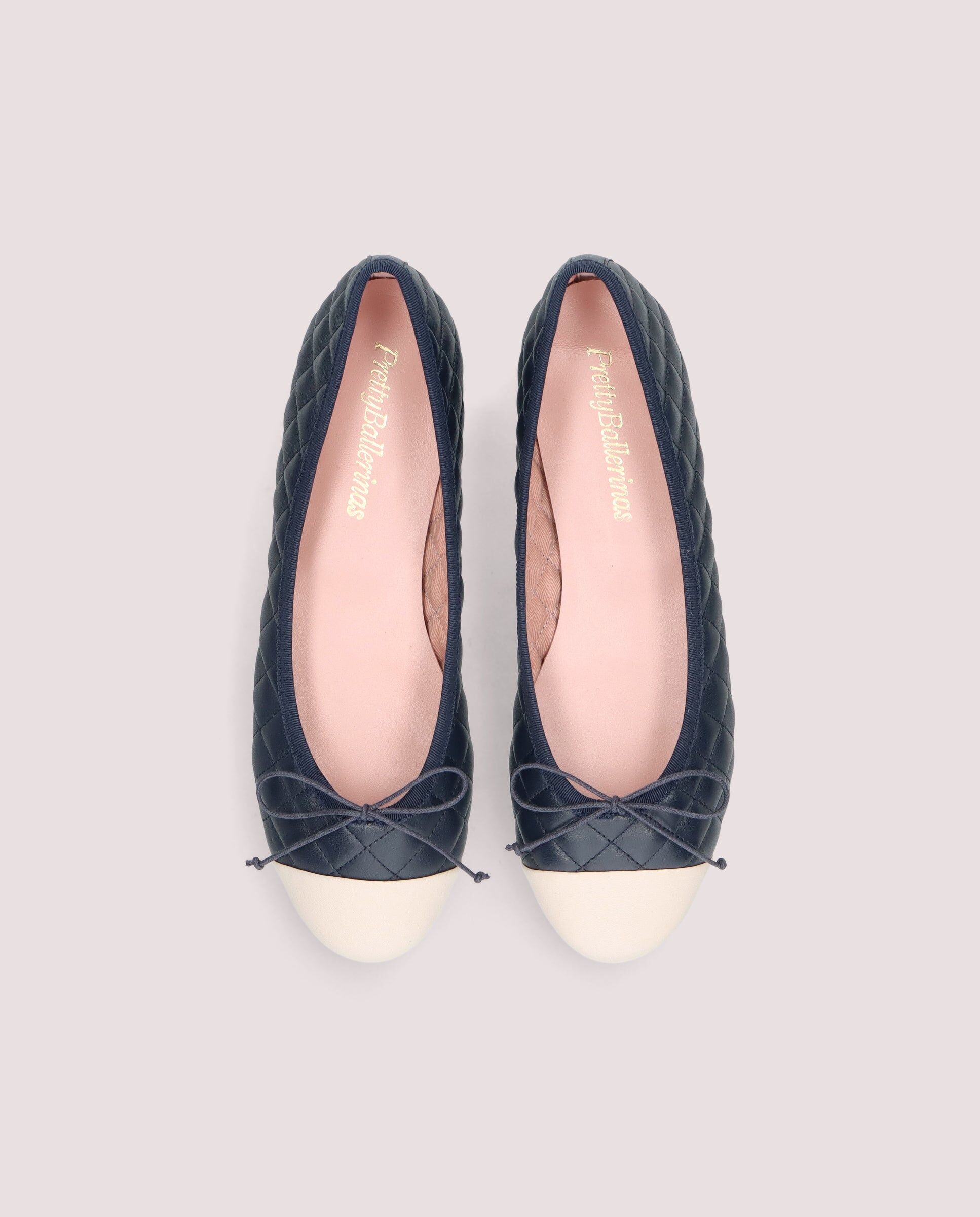 1PB0611-074 [PRETTY BALLERINAS] Nicole Ballerina In Navy Blue Quilted Leather #53059_009 (EU)