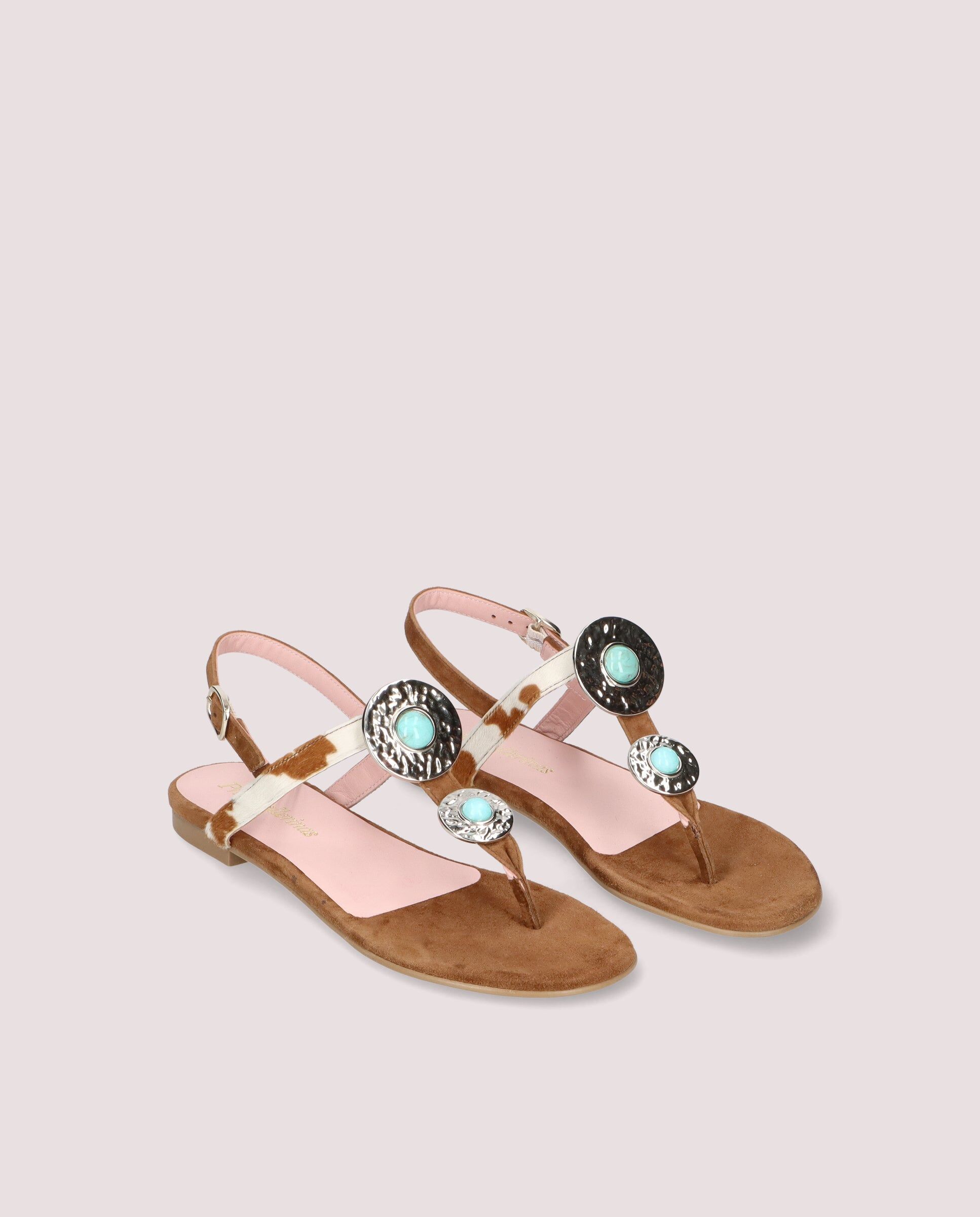 1PB0611-081 [PRETTY BALLERINAS] Judy Sandal In Cow Printed Poni #53130_001 (EU)
