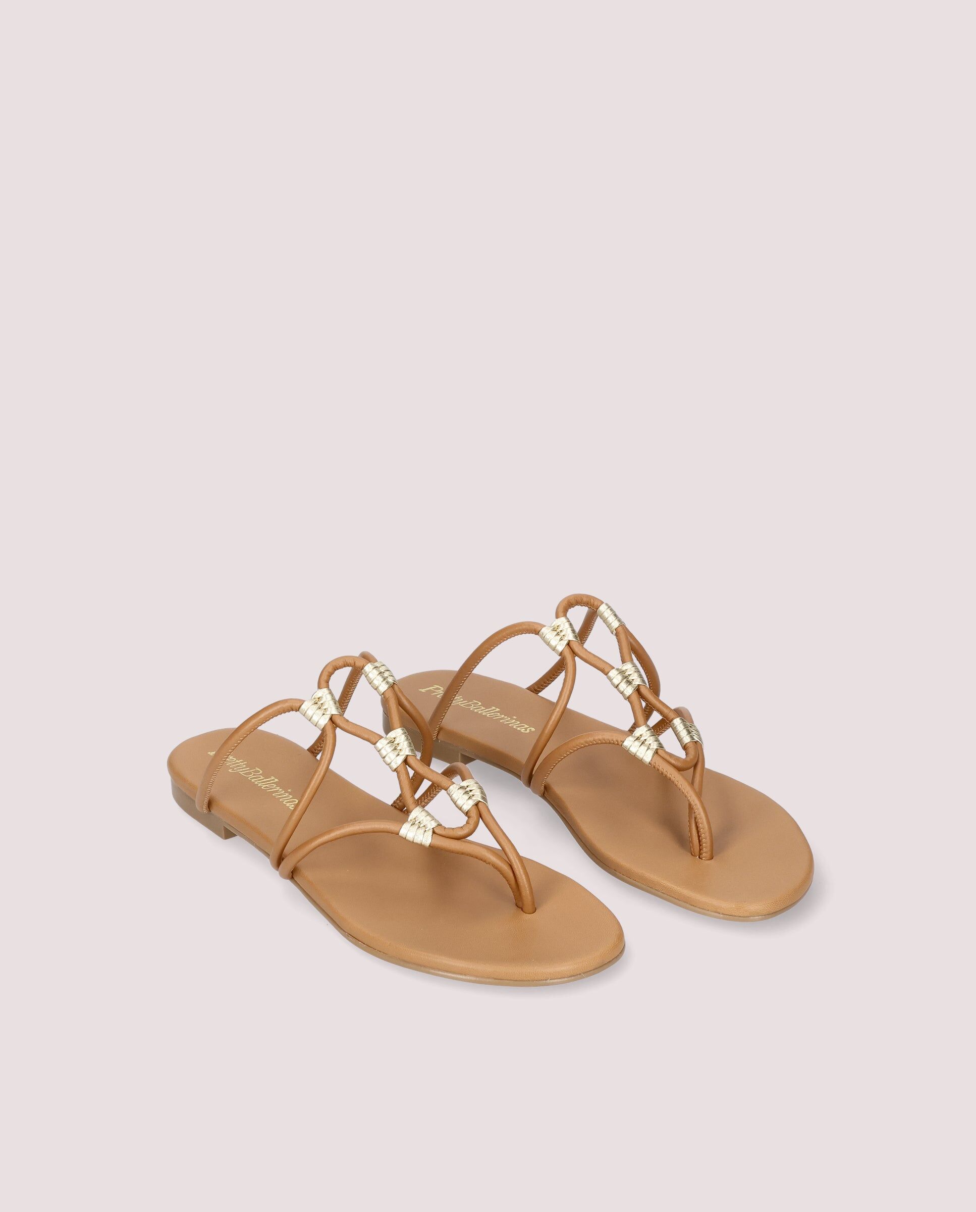 1PB0611-083 [PRETTY BALLERINAS] Judy Sandal In Tan Leather #53198_003 (EU)