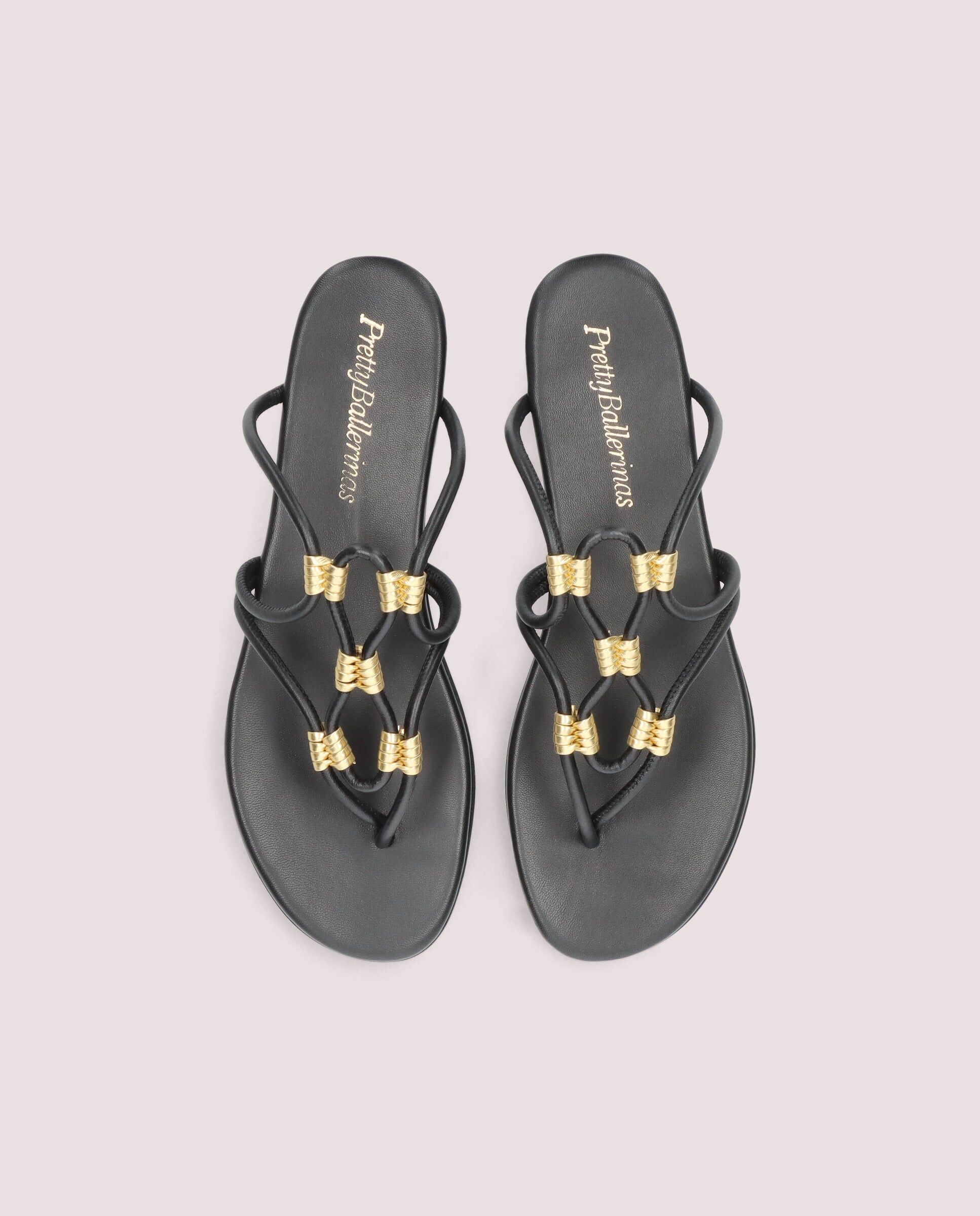 1PB0611-082 [PRETTY BALLERINAS] Judy Sandal In Black Leather #53198_001 (EU)