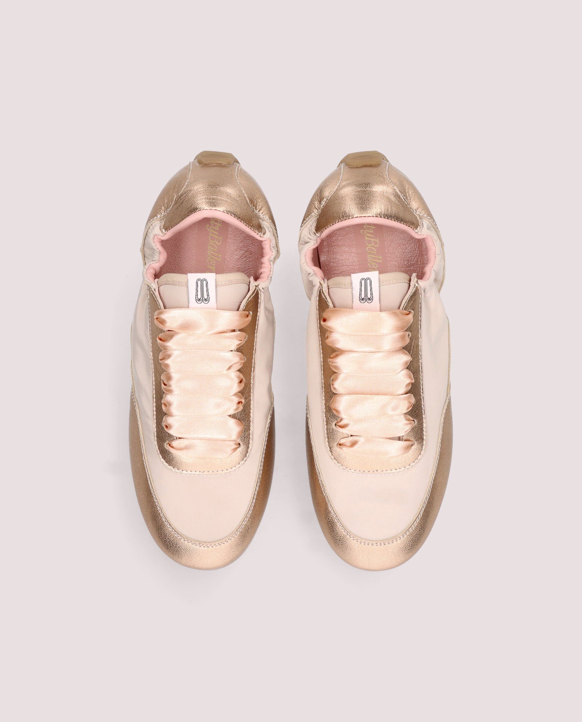 1PB0611-092 [PRETTY BALLERINAS] Blue Sneaker In Soft Nude Leather And Nylon #53235_004 (EU)
