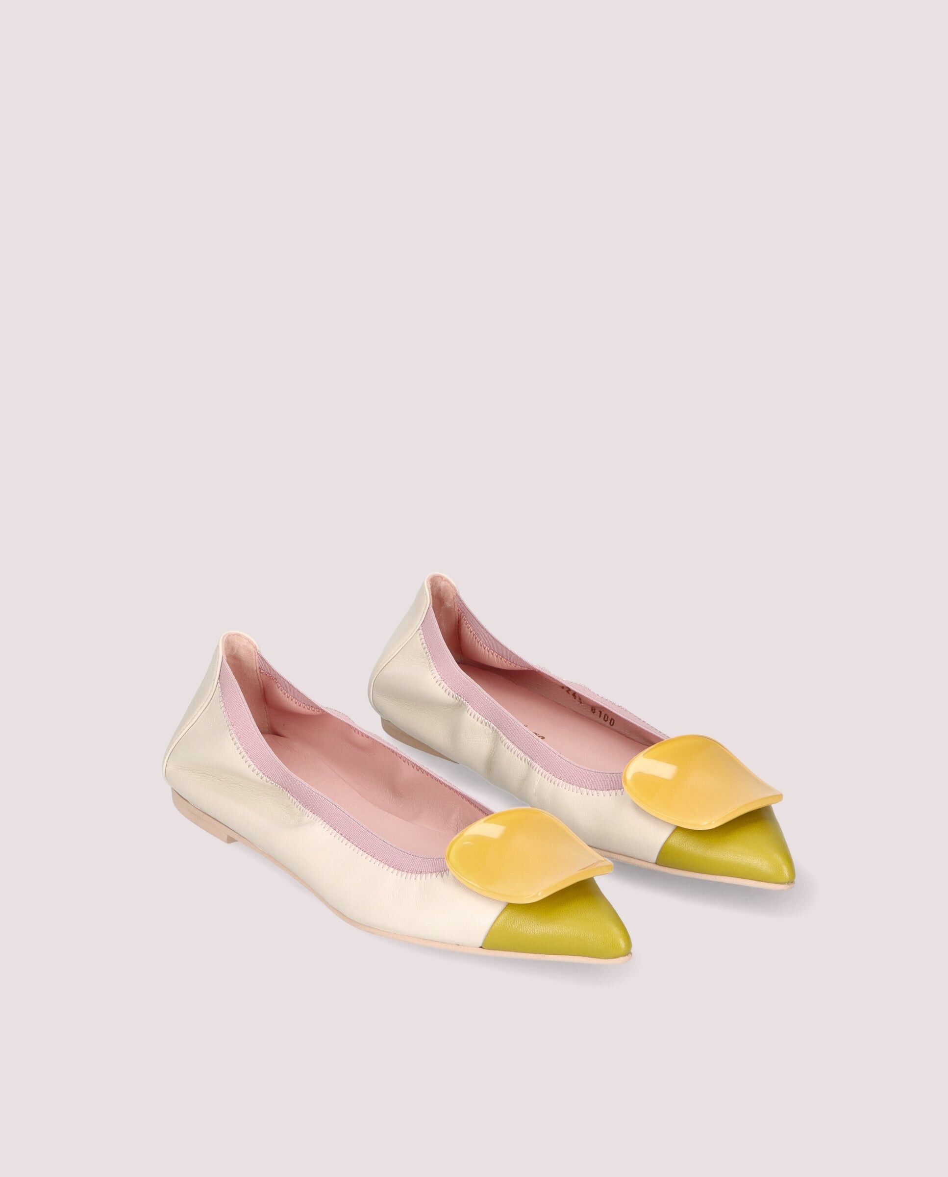 1PB0611-097 [PRETTY BALLERINAS] Paris Ballerina In Soft Ivory Leather #53243_004 (EU)