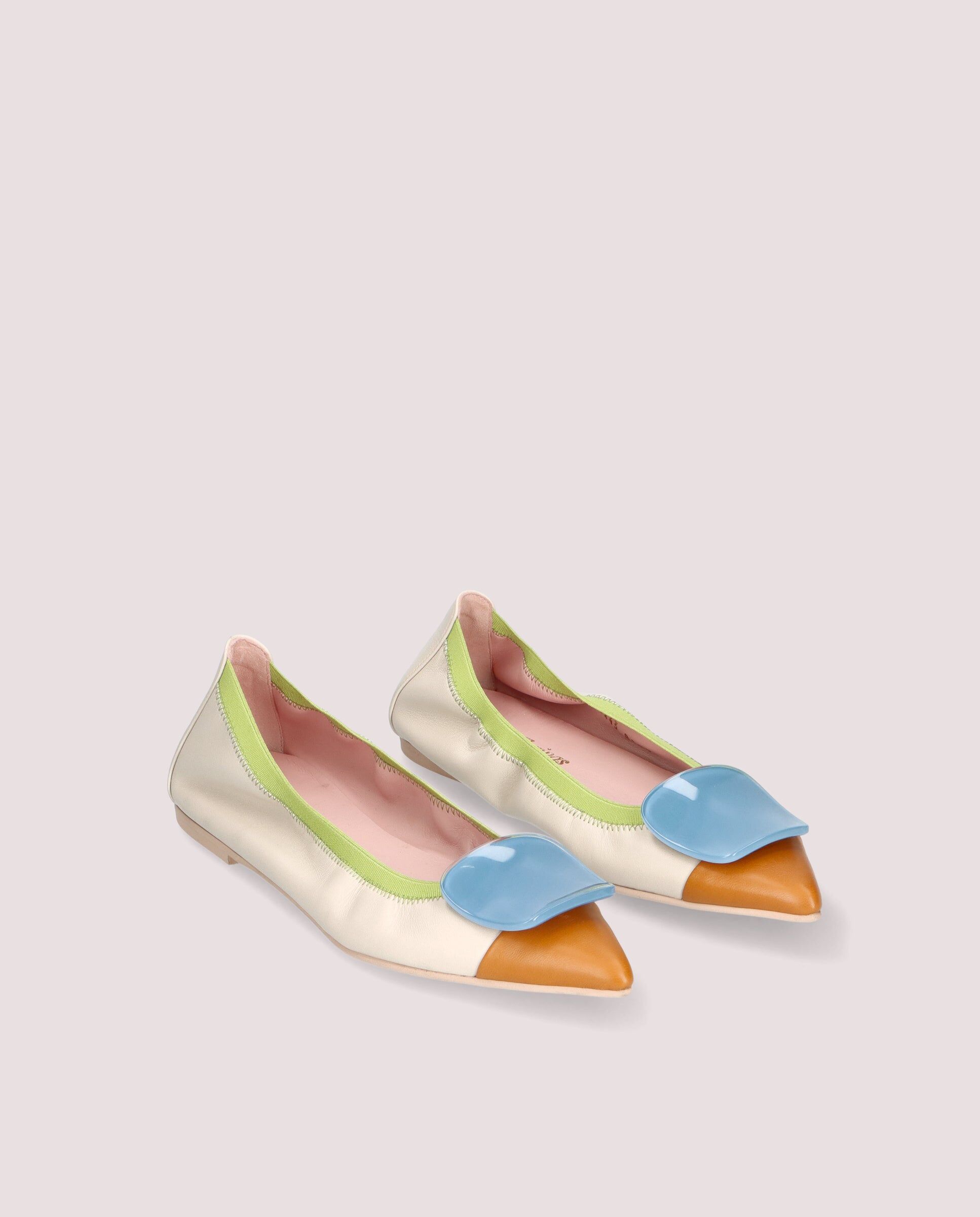 1PB0611-096 [PRETTY BALLERINAS] Paris Ballerina In Soft Ivory Leather #53243_003 (EU)