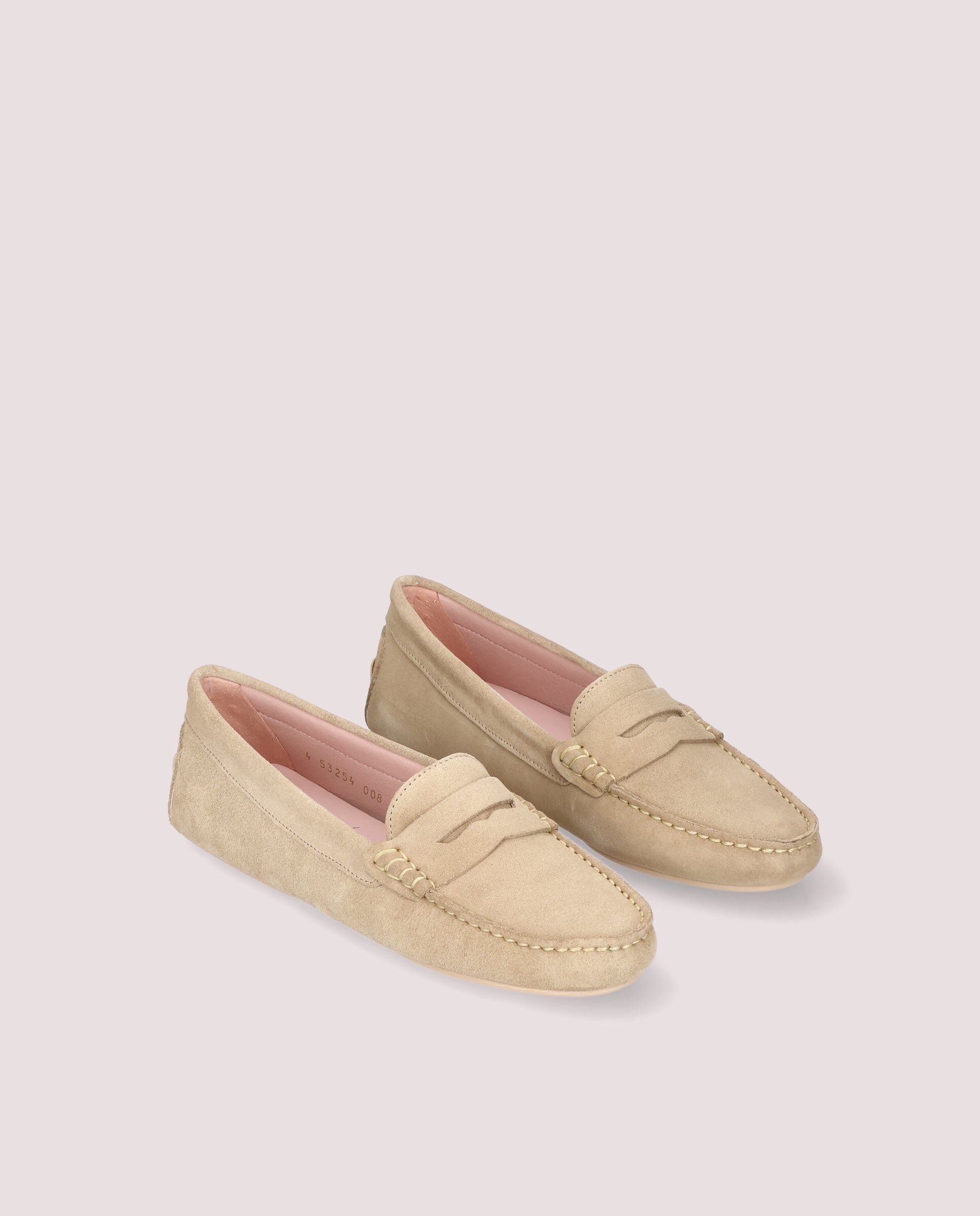 1PB0611-101 [PRETTY BALLERINAS] Josephne Moccasin In Beige Suede #53254_008 (EU)