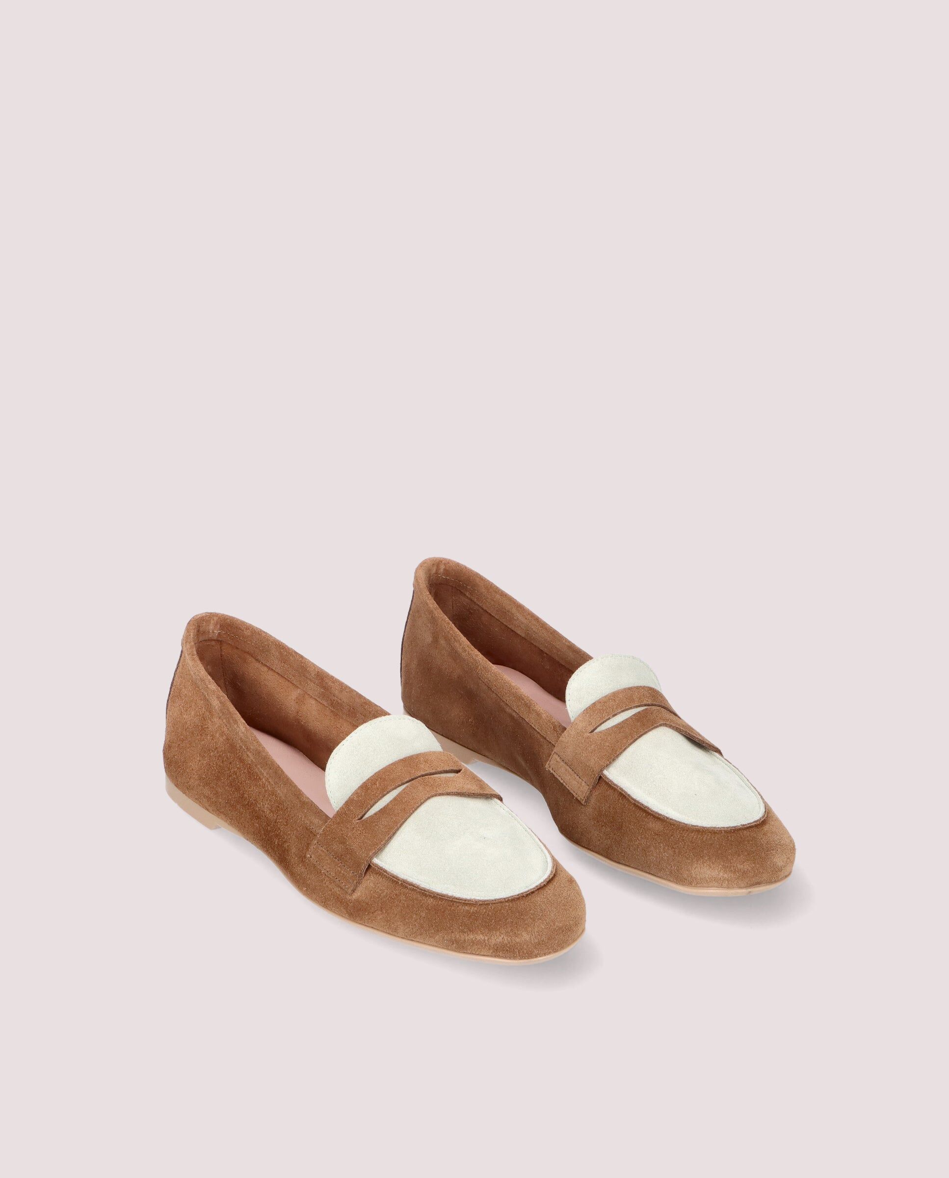 1PB0611-106 [PRETTY BALLERINAS] Faye Loafer In Tan And Green Suede #53272_001 (EU)