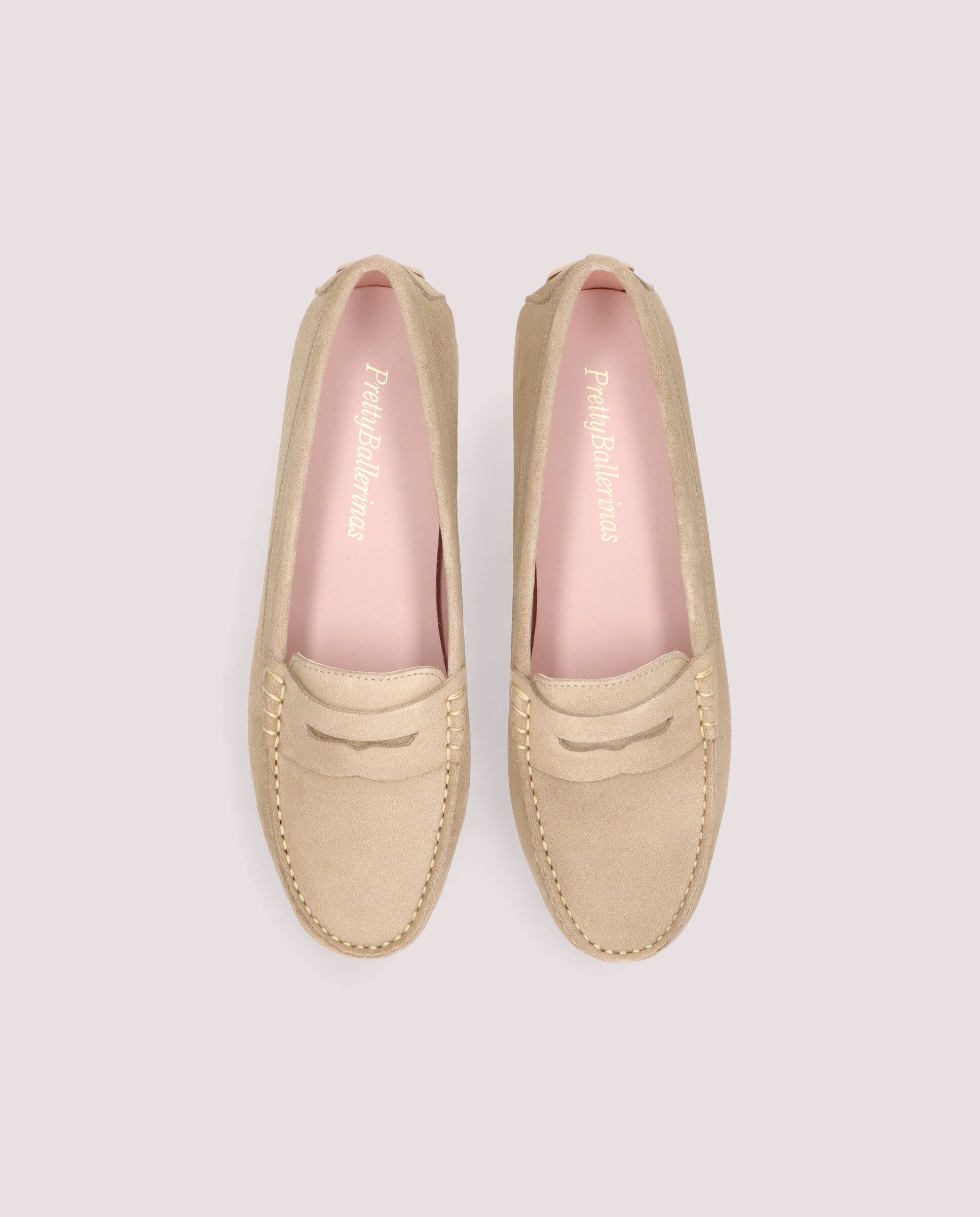1PB0611-101 [PRETTY BALLERINAS] Josephne Moccasin In Beige Suede #53254_008 (EU)