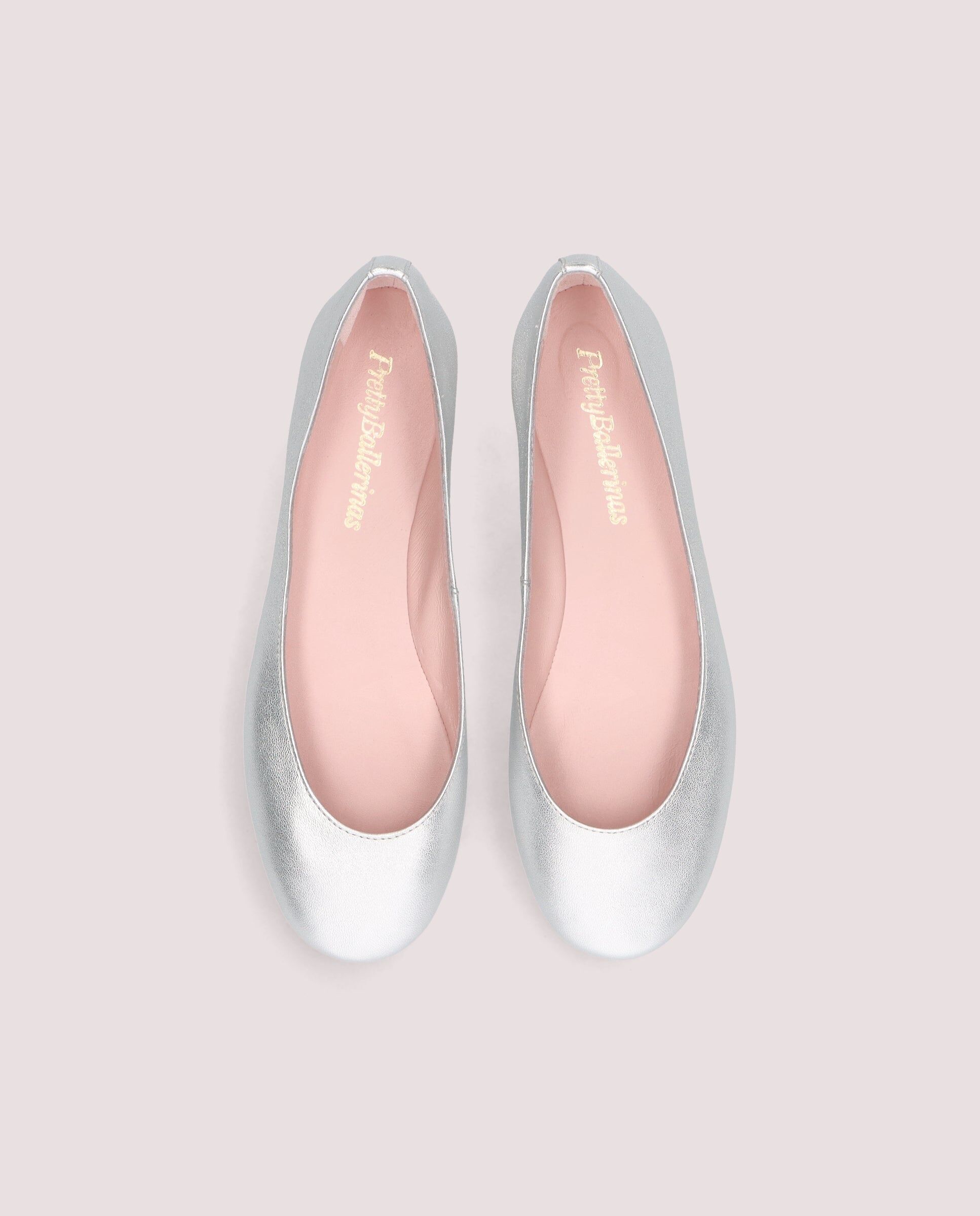 1PB0611-121 [PRETTY BALLERINAS] Rosario Ballerina In Silver Metallic Leather #53425_003 (EU)