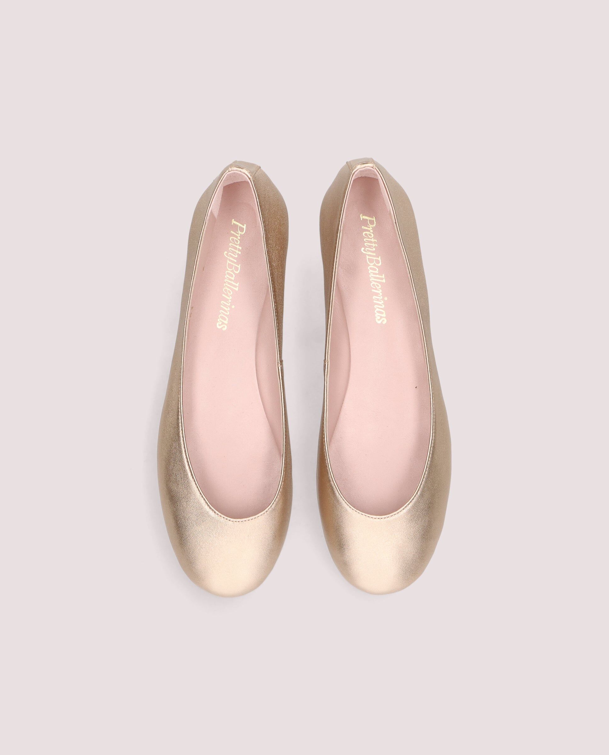 1PB0611-120 [PRETTY BALLERINAS] Rosario Ballerina In Nude Metallic Leather #53425_001 (EU)