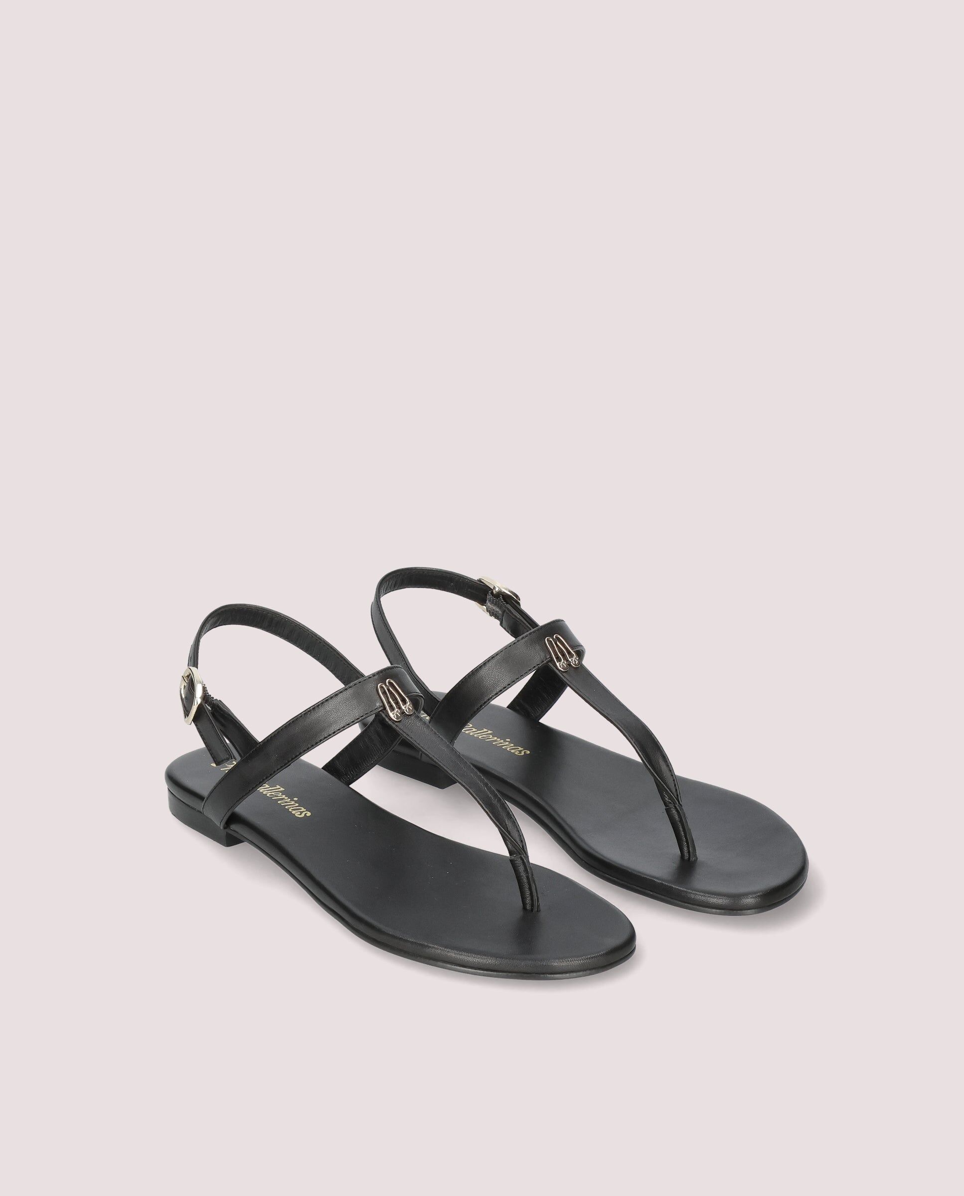 1PB0611-128 [PRETTY BALLERINAS] Judy Sandal In Black Leather #53466_001 (EU)