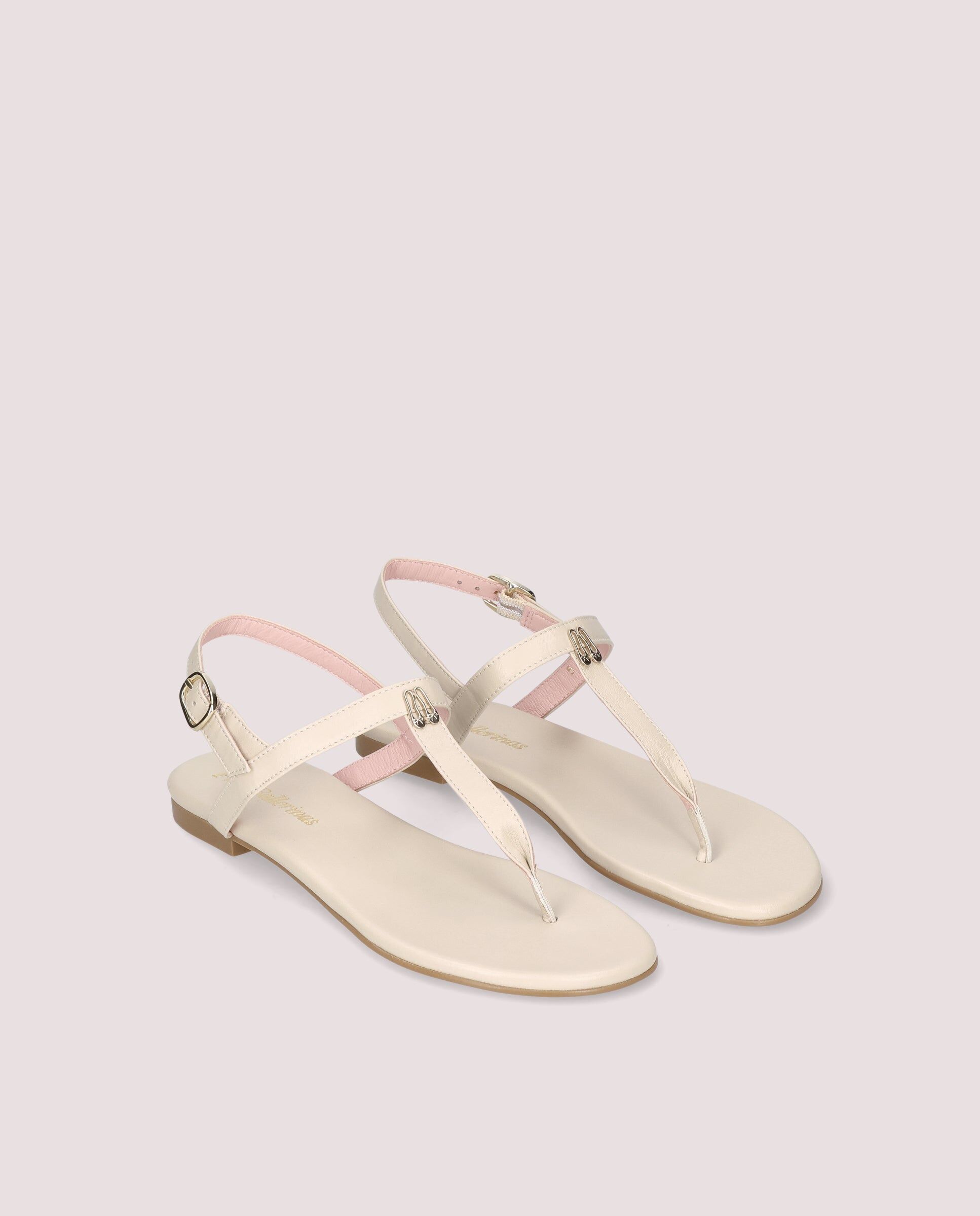 1PB0611-132 [PRETTY BALLERINAS] Judy White Leather Sandals #53466_009 (EU)