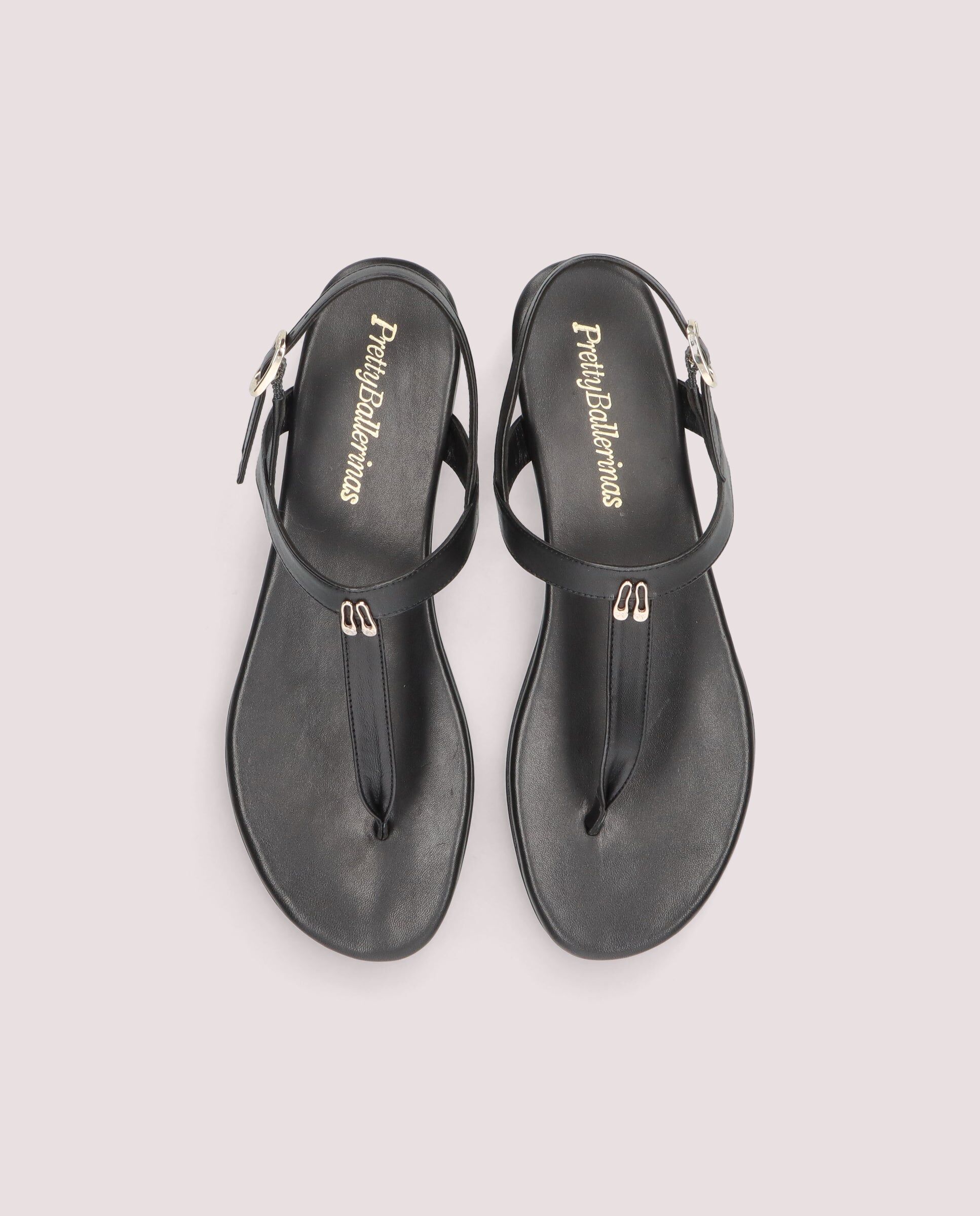 1PB0611-128 [PRETTY BALLERINAS] Judy Sandal In Black Leather #53466_001 (EU)