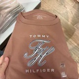[S] TOMMY HILFIGER BROWN MONOGRAM LOGO DOLMAN SLEEVE TSHIRT, XW07502-200 (STH1679)
