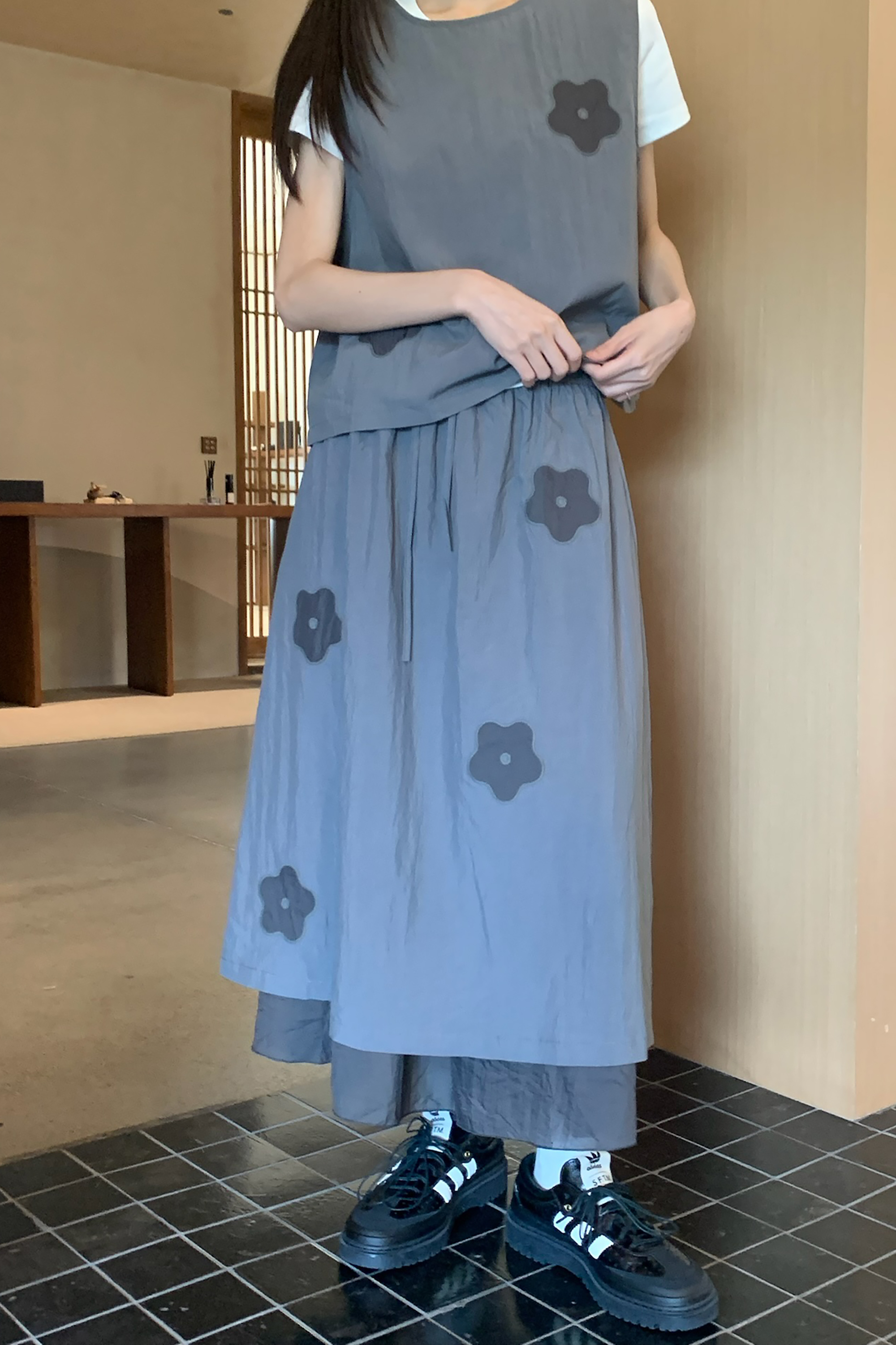 質感花花套裝式半裙 3色