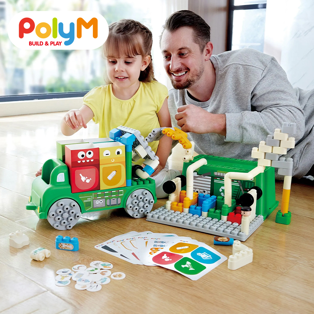 PolyM 垃圾分類卡車積木組