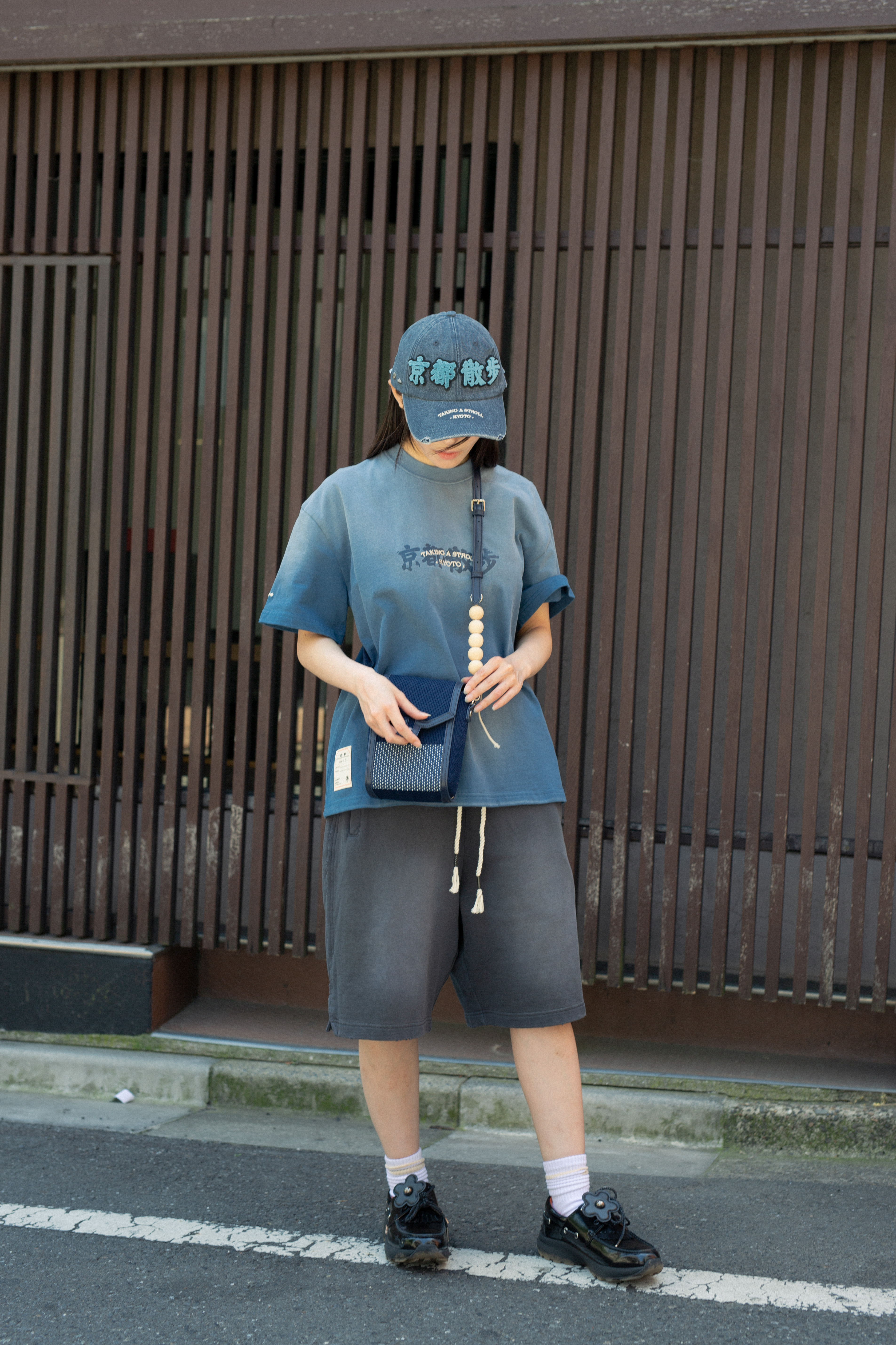 【pre-order】Kyoto Stroll Sashiko Crossbody Bag | Navy｜Hong Kong Original Design