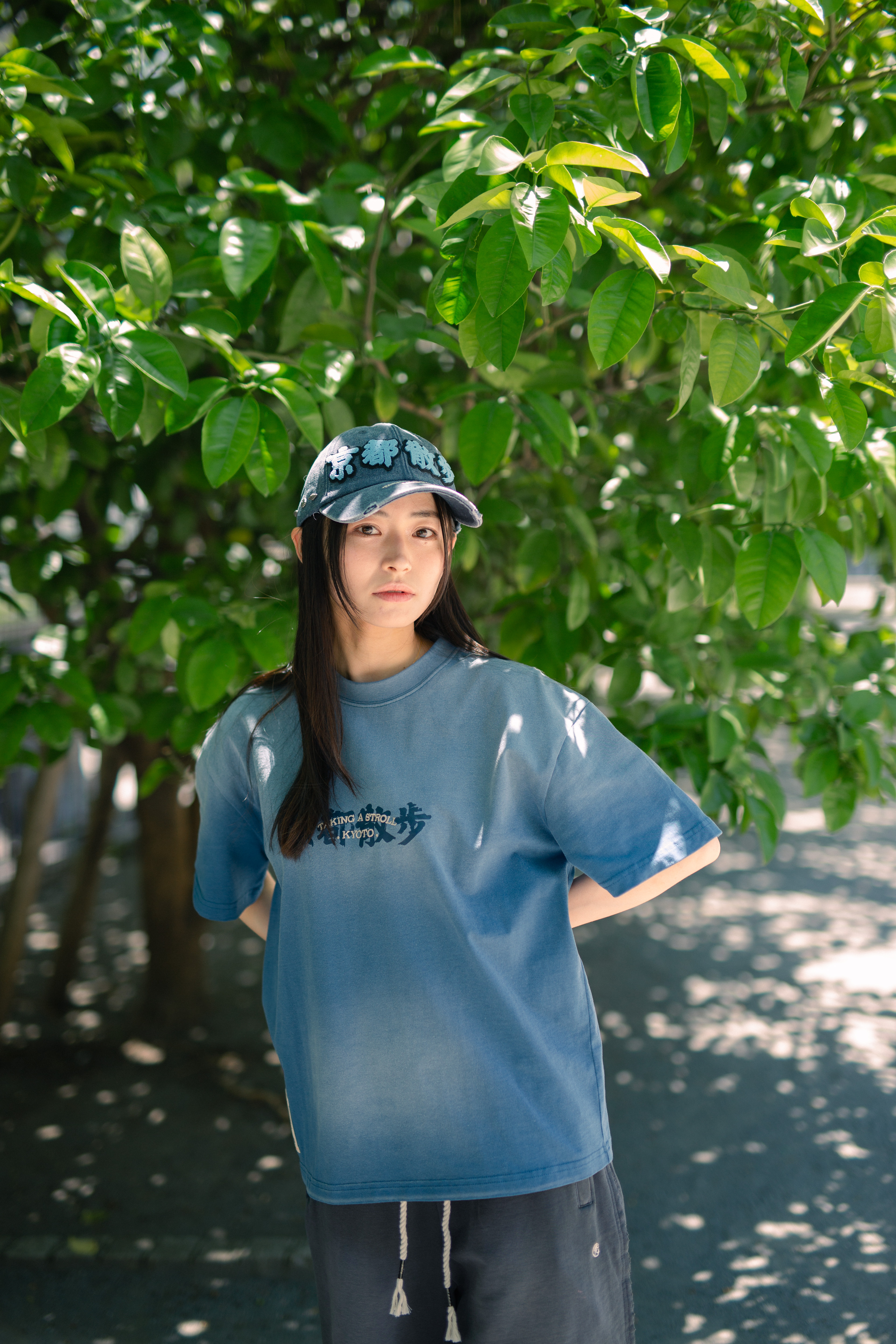 Kyoto Stroll Washed Tee | Blue｜Hong Kong Original Desig