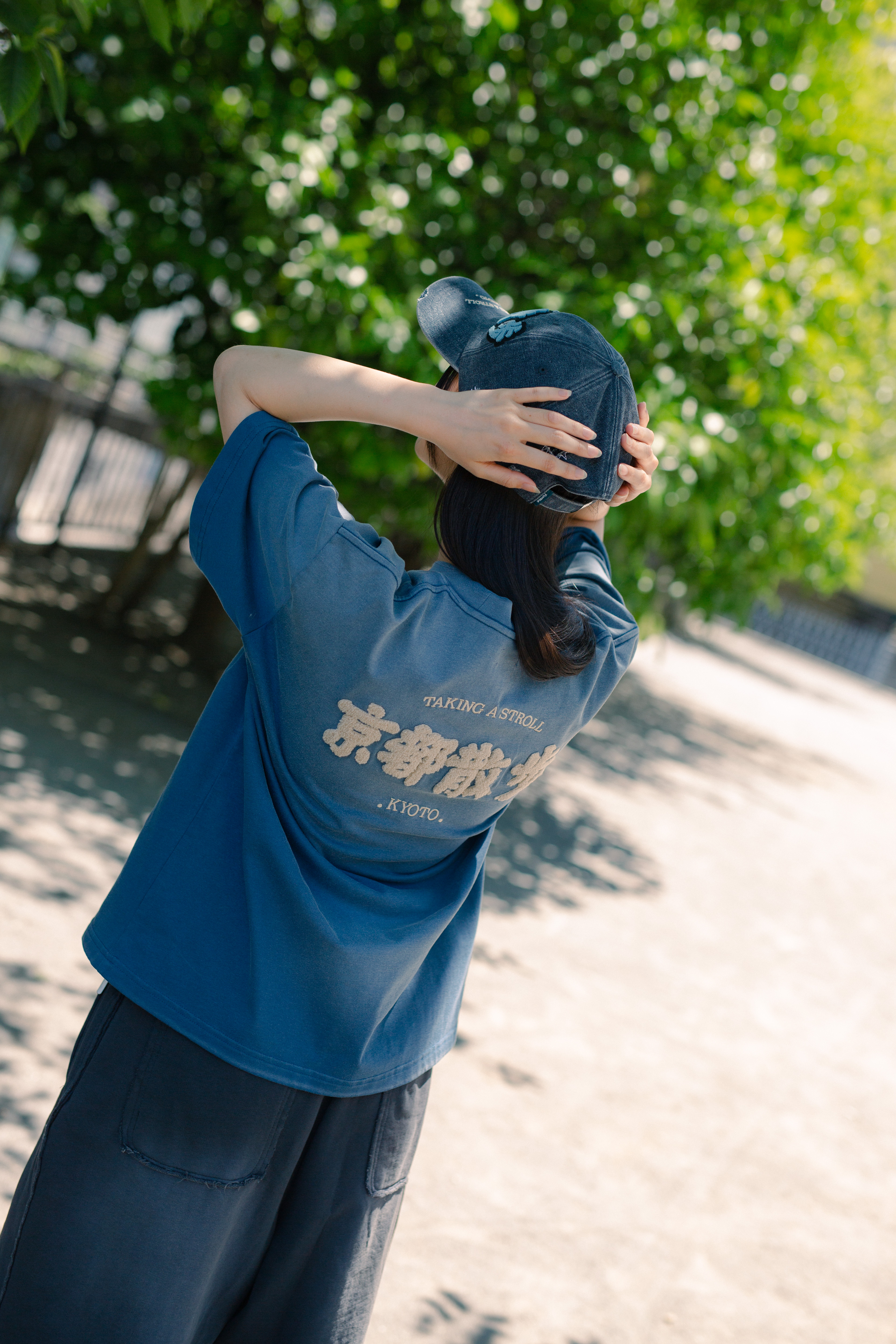 Kyoto Stroll Washed Tee | Blue｜Hong Kong Original Desig