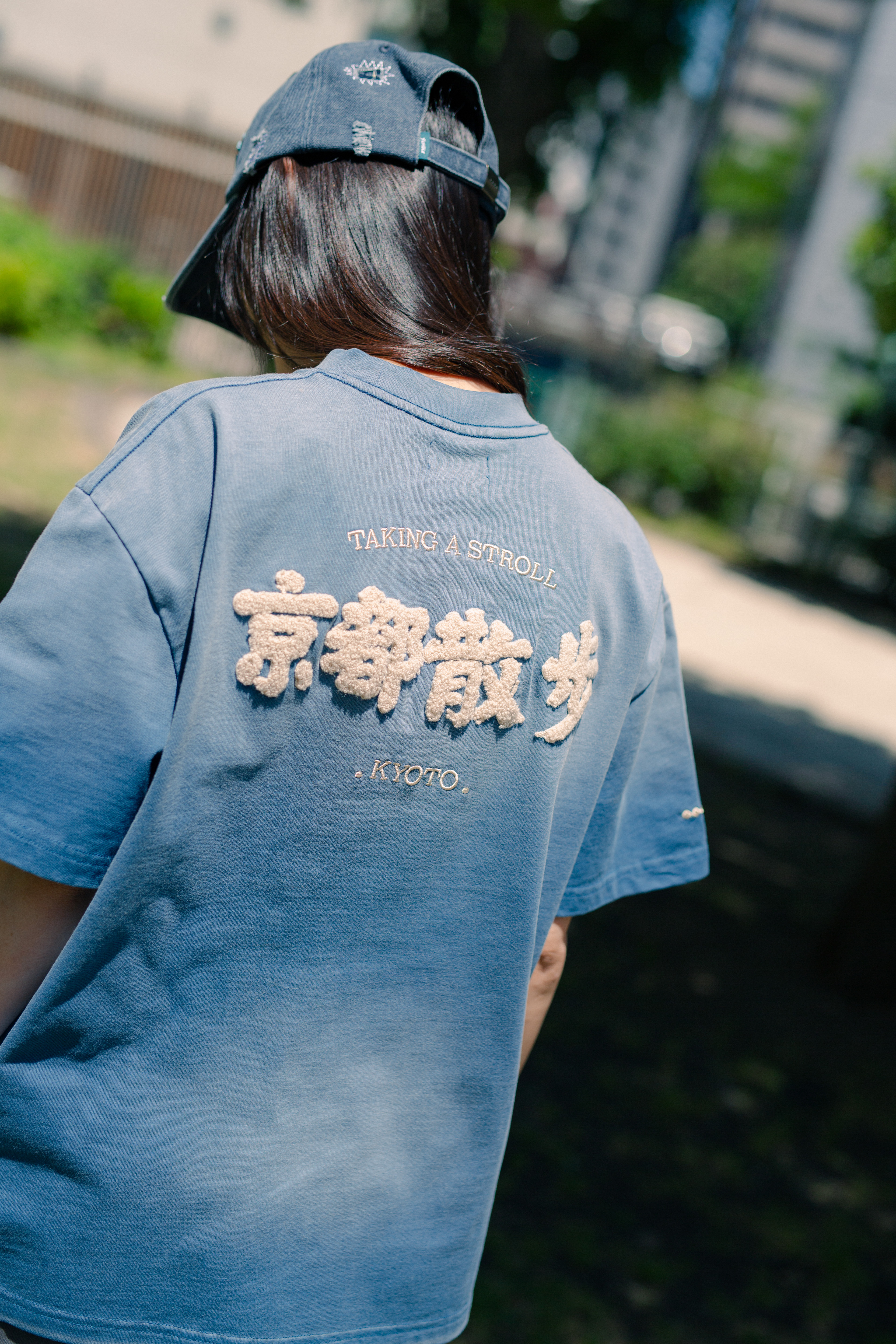 Kyoto Stroll Washed Tee | Blue｜Hong Kong Original Desig