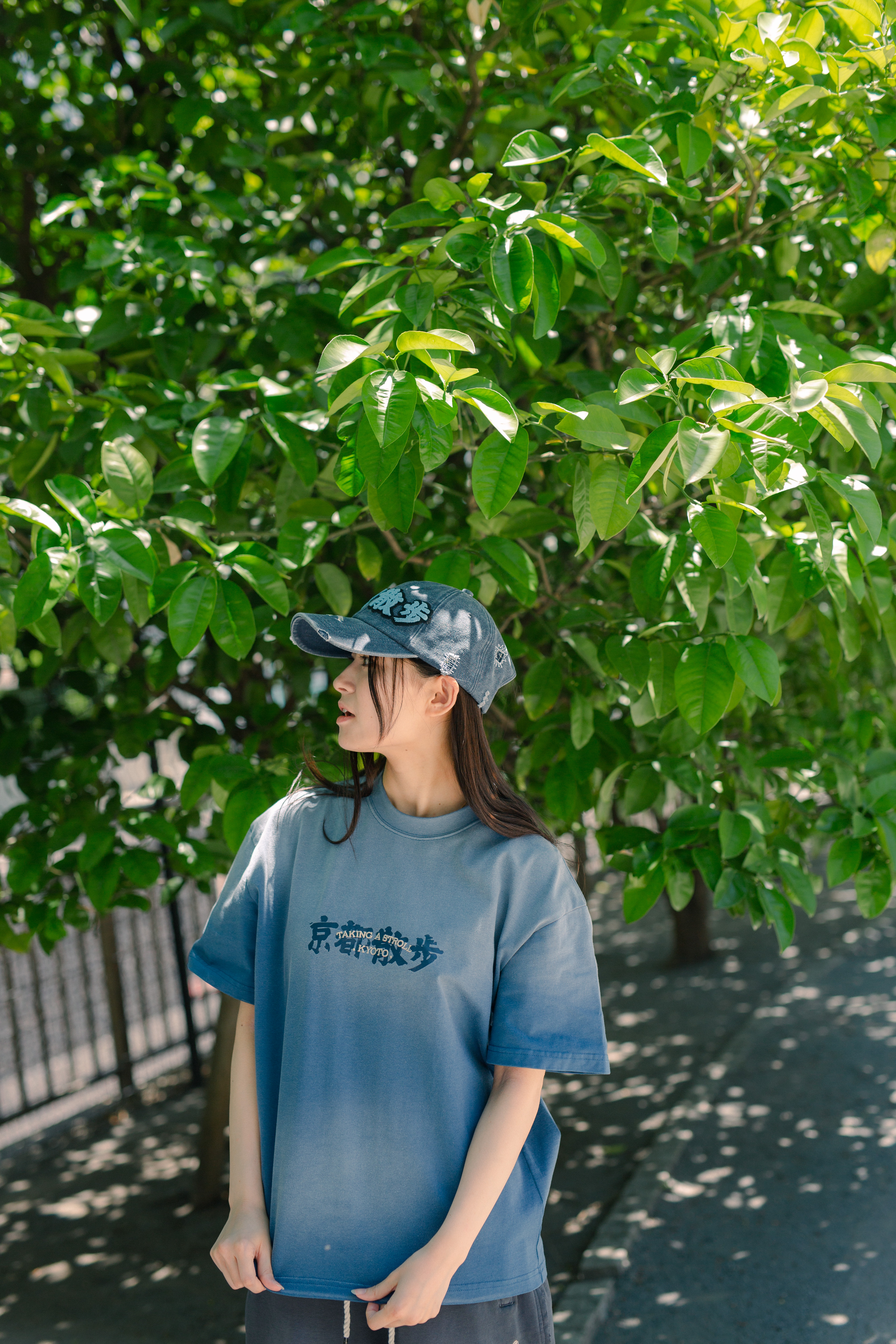 Kyoto Stroll Washed Tee | Blue｜Hong Kong Original Design