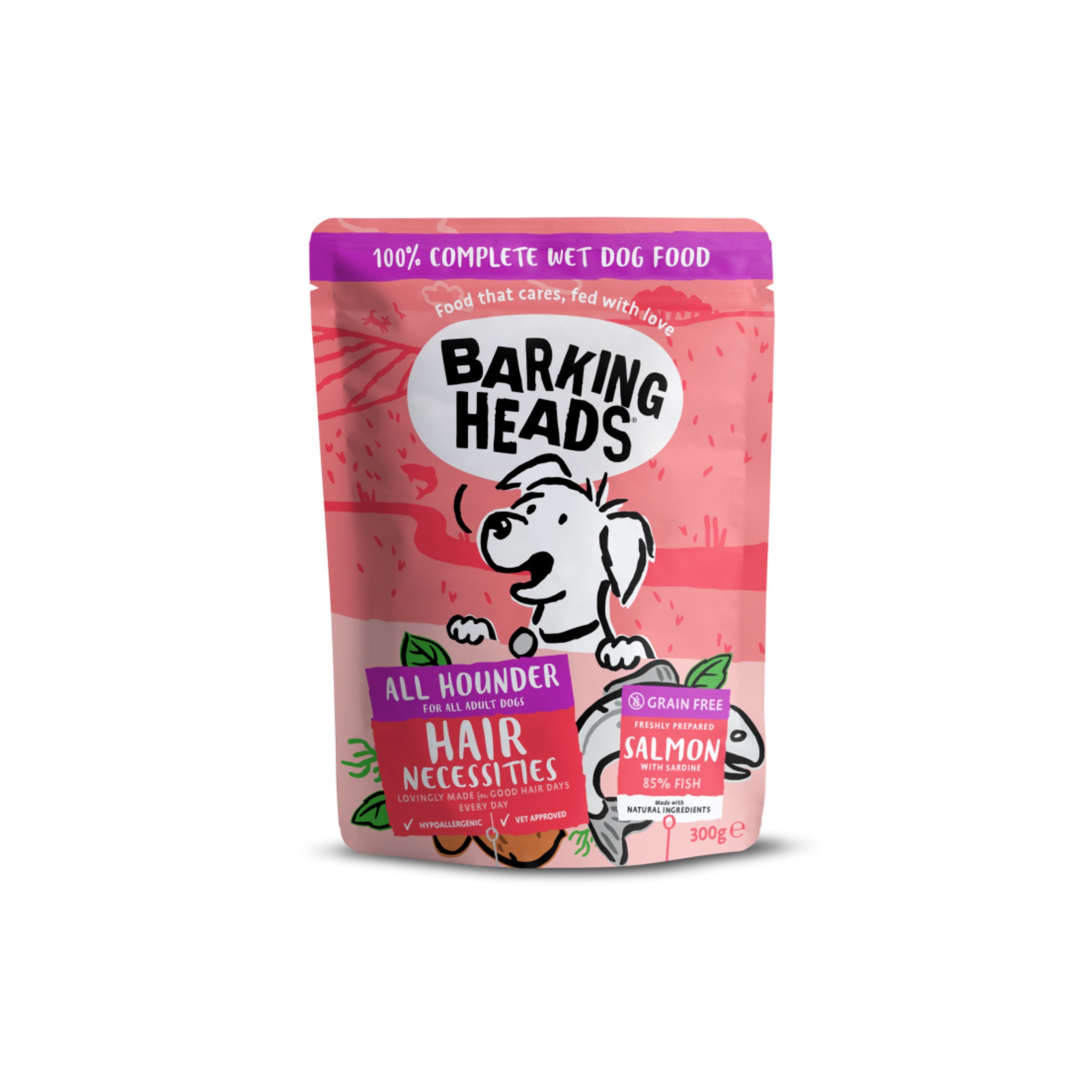 Barking Heads 無穀物犬隻食用濕包 (三文魚肉) 300g